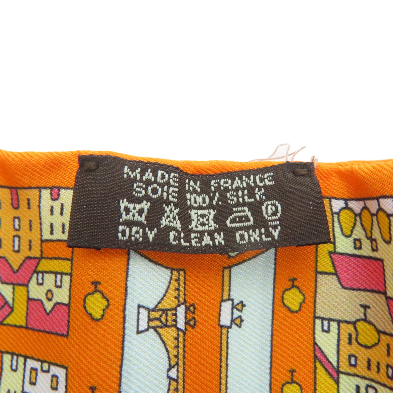 HERMES 絲質Twilly絲巾橙色