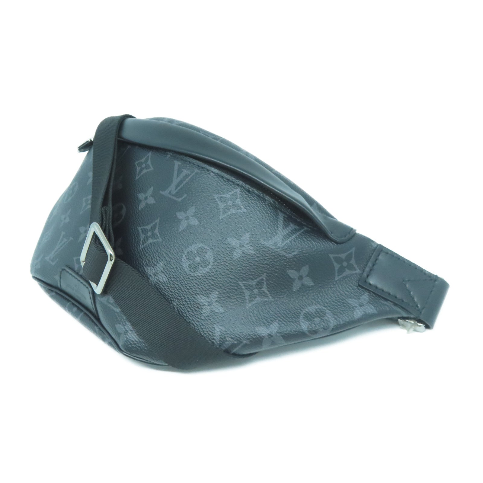 LOUIS VUITTON Monogram Eclipse Discovery Bumbag PM銀扣腰包黑色