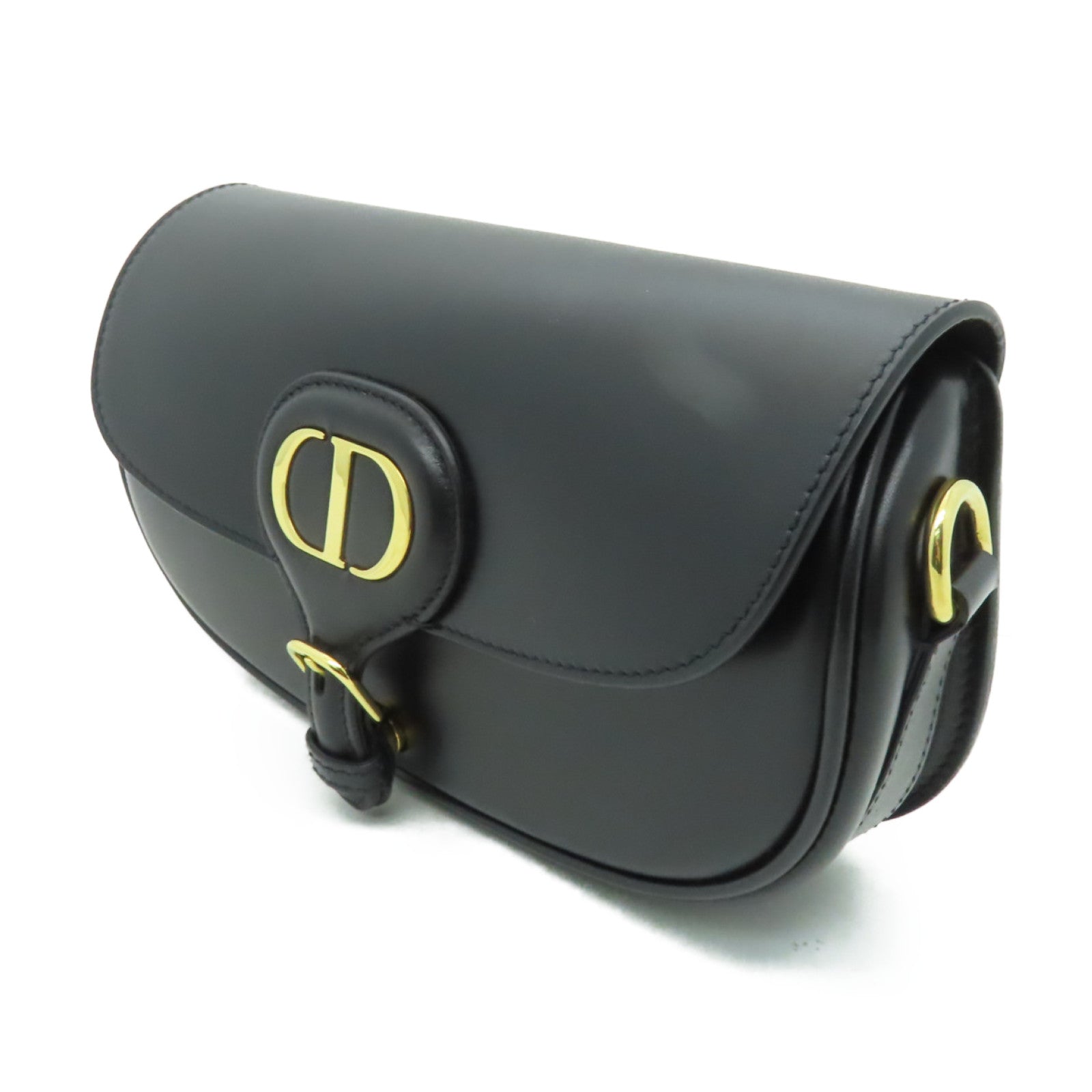 Dior 牛皮皮革Dior Bobby金扣肩背袋黑色
