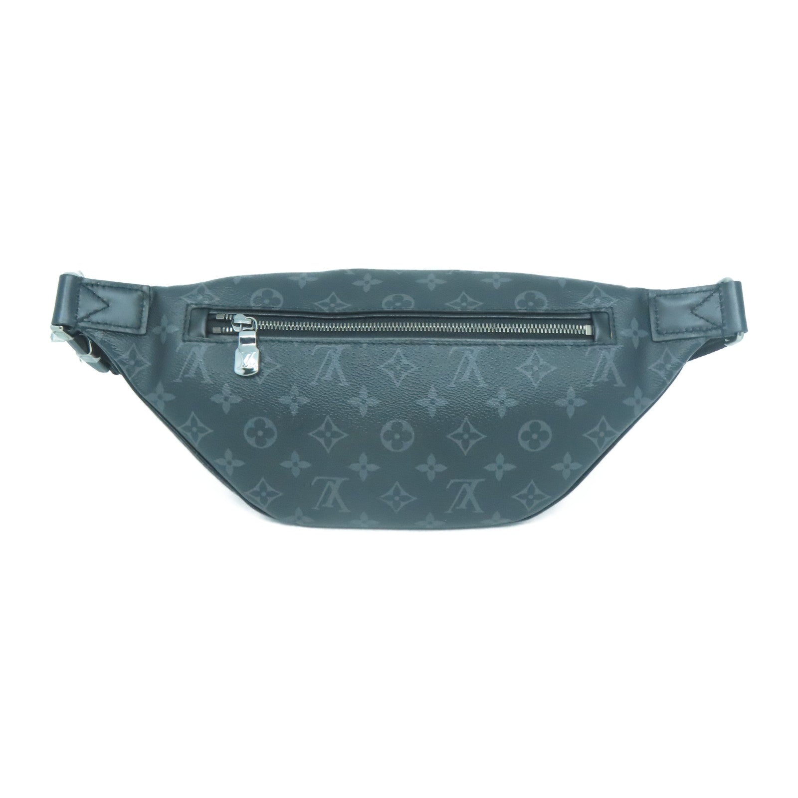 LOUIS VUITTON Monogram Eclipse Discovery Bumbag PM銀扣腰包黑色
