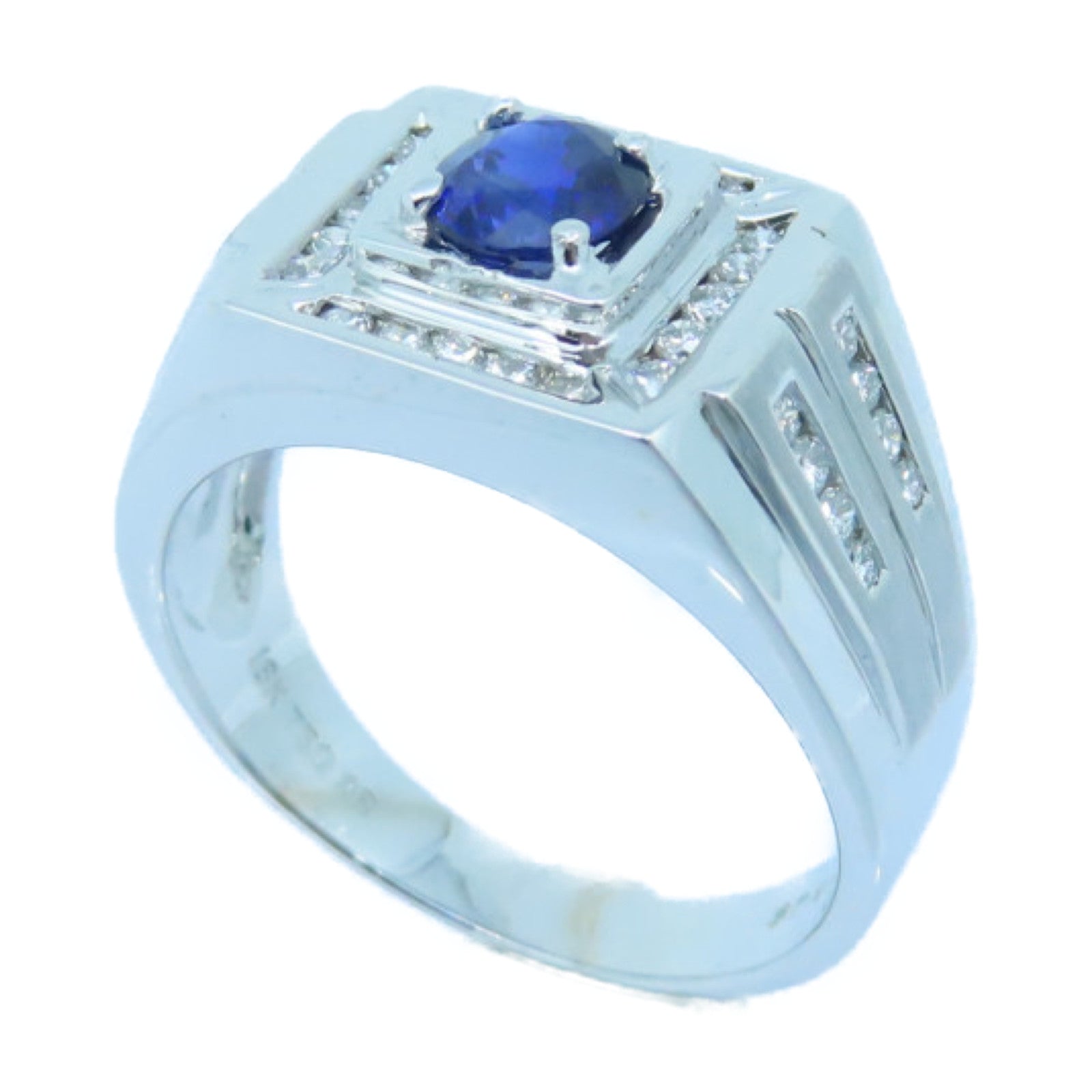 JEWELRY 18K White Gold Sapphire Ring Sapphire Ring US#8
