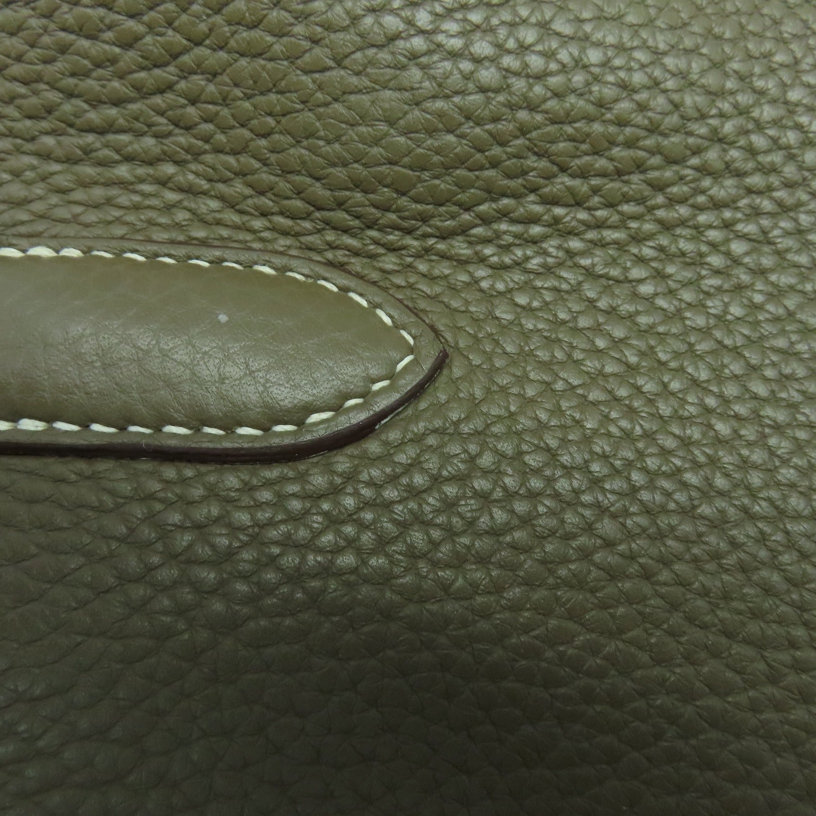 HERMES Clemence皮革Jypsiere 34银扣肩背袋Etoupe灰色