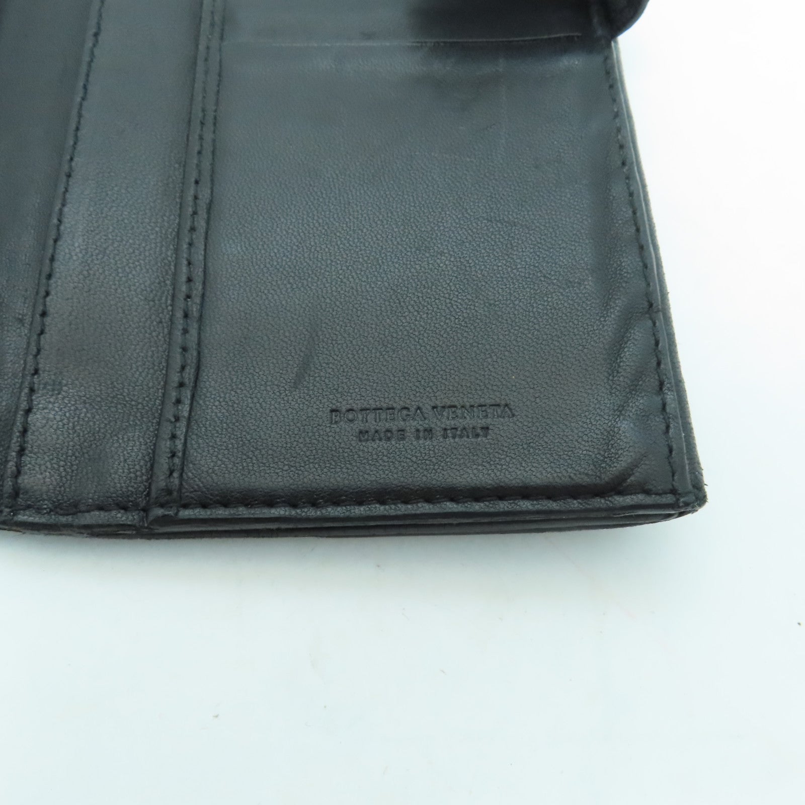 BOTTEGA VENETA 【激減優惠】皮革Wallet銀扣長錢包黑色