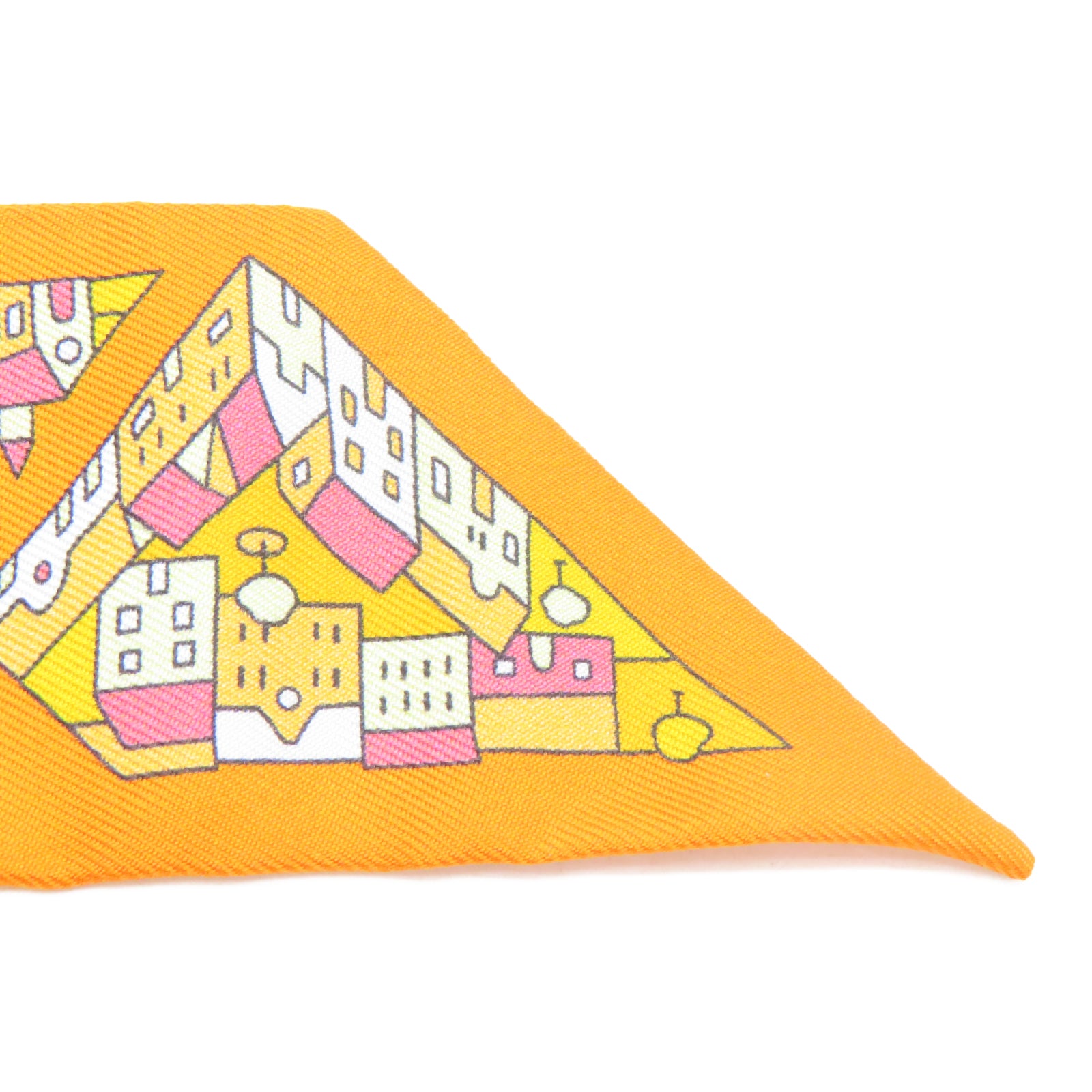 HERMES 絲質Twilly絲巾橙色