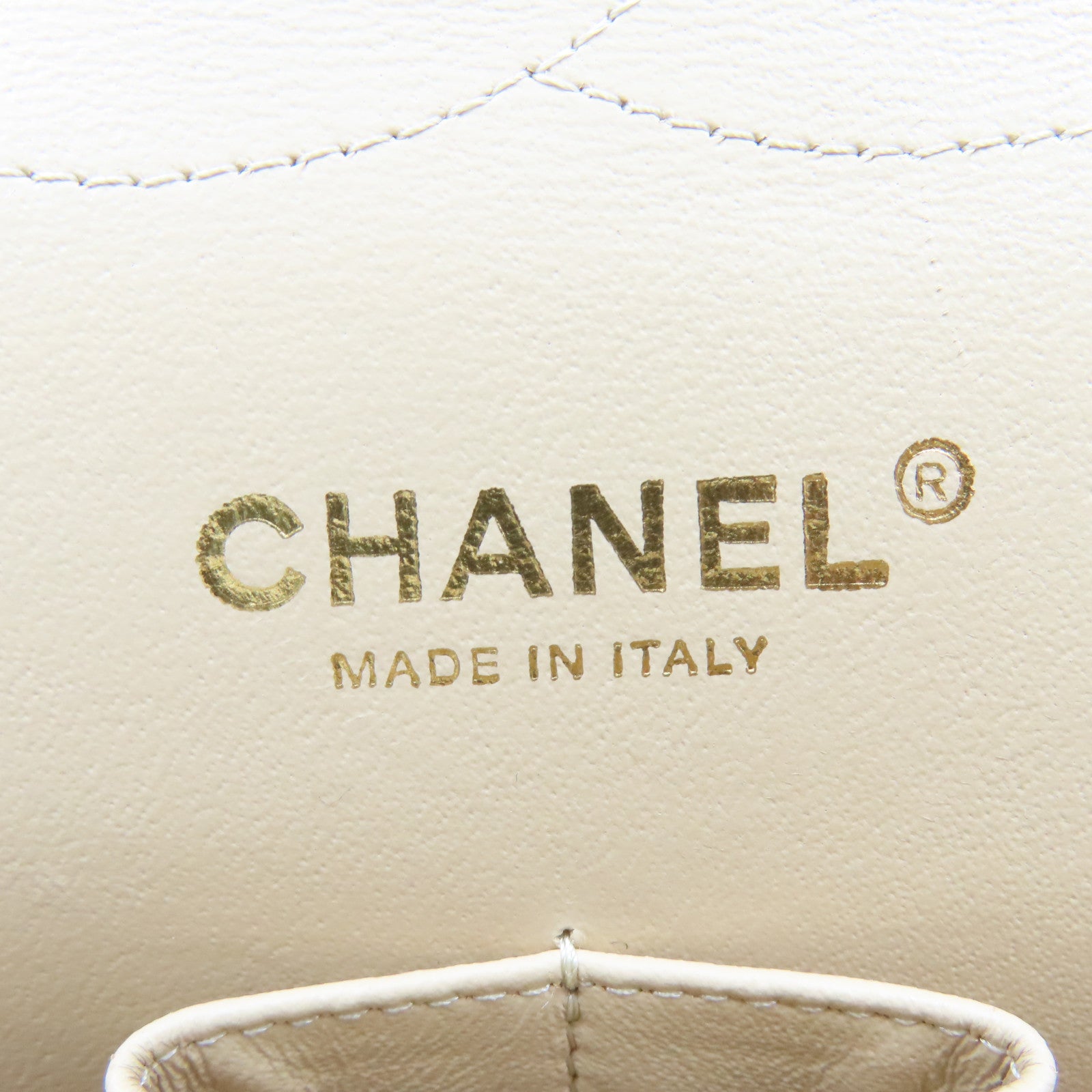 CHANEL 【激減優惠】菱格羊皮皮革Jumbo Chain Shoulder Bag金扣鏈帶肩背袋杏色