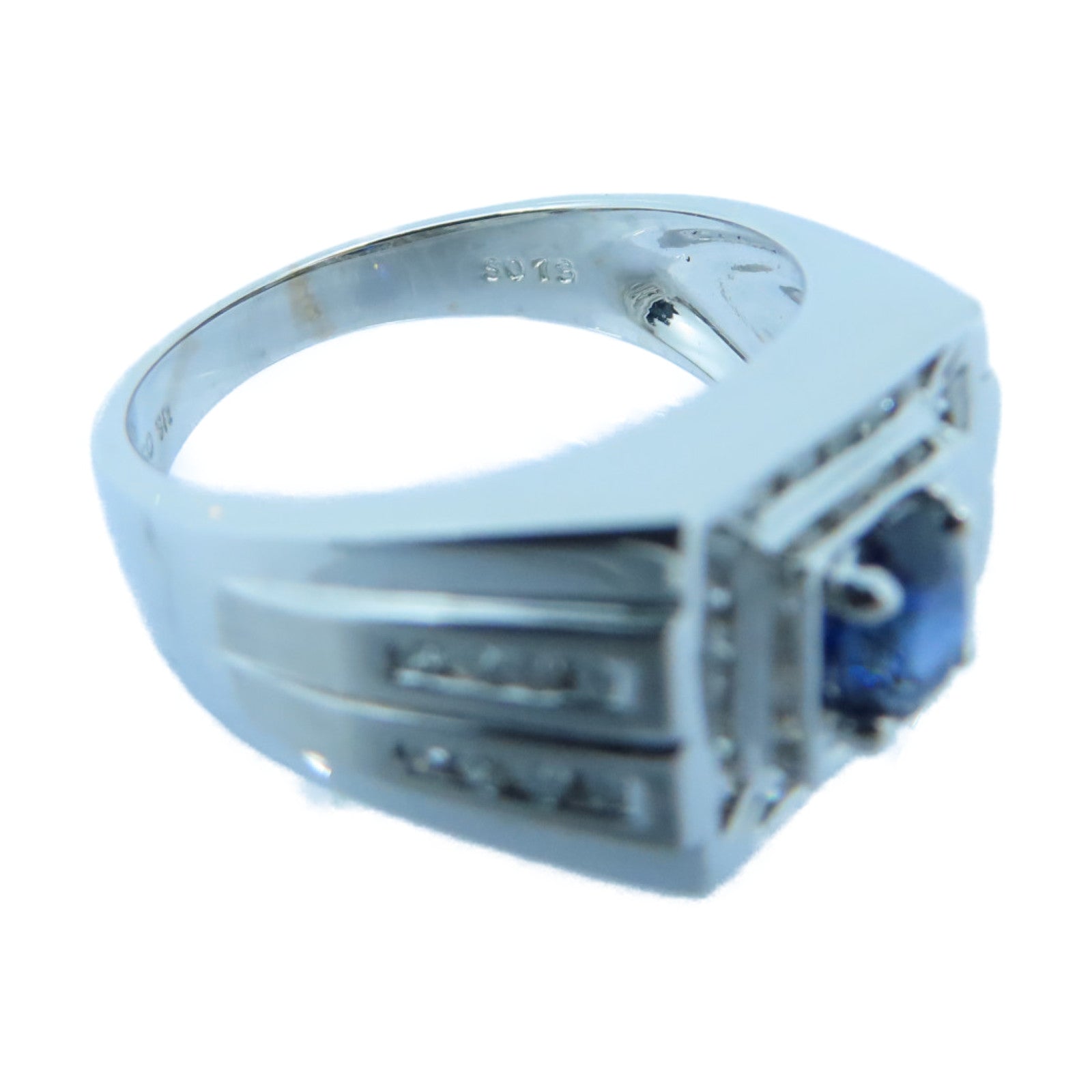 JEWELRY 18K White Gold Sapphire Ring Sapphire Ring US#8
