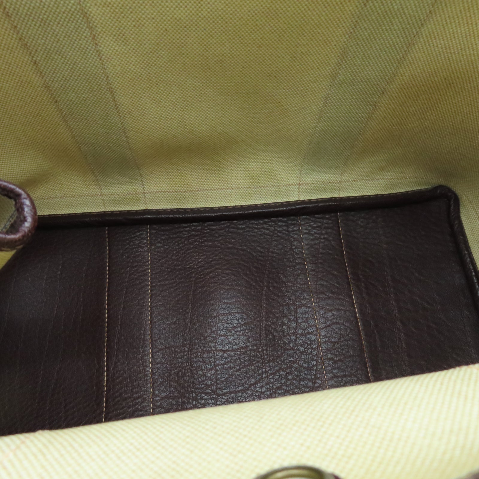 HERMES Toile H帆布GardenParty PM银扣手挽袋白色/棕色