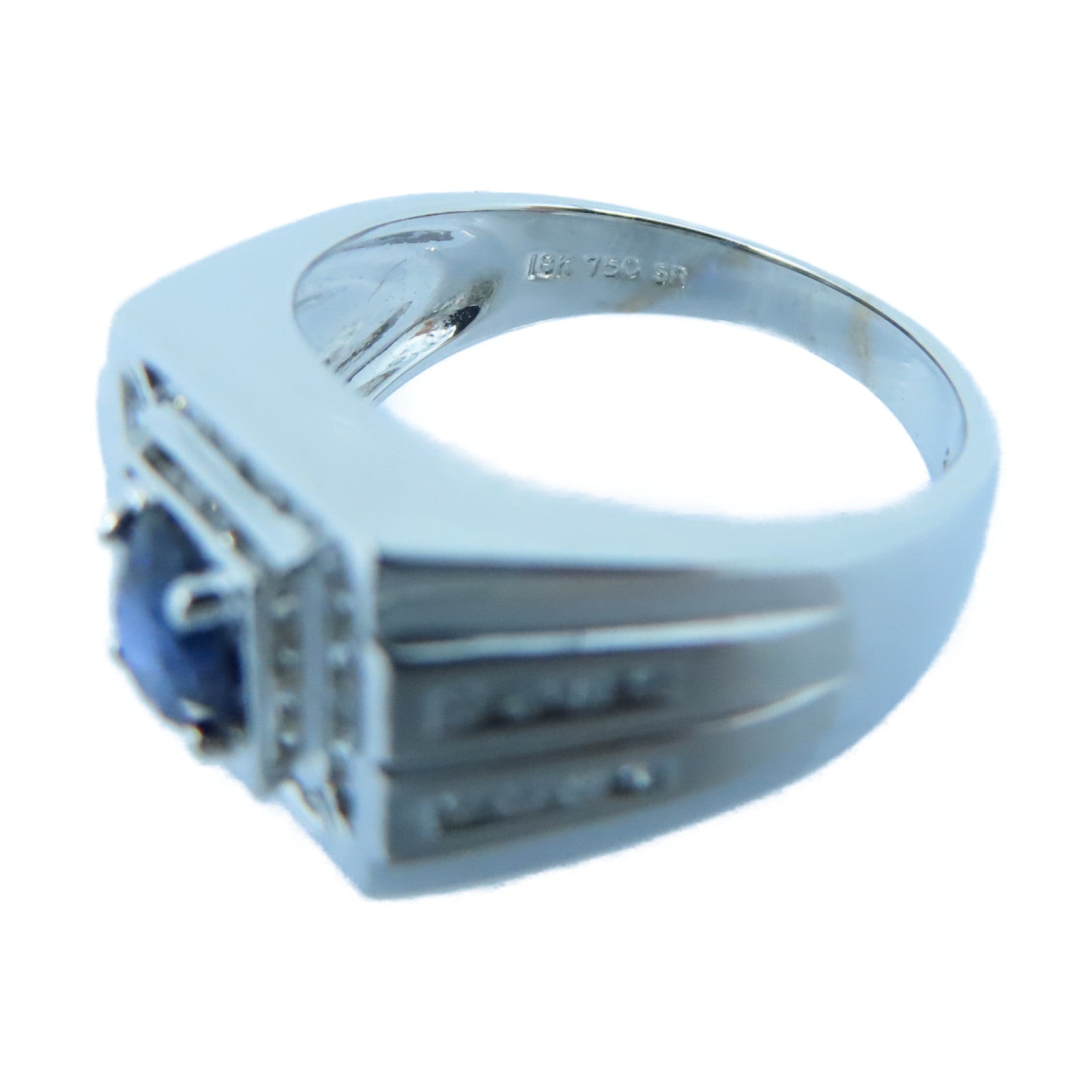 JEWELRY 18K White Gold Sapphire Ring Sapphire Ring US#8