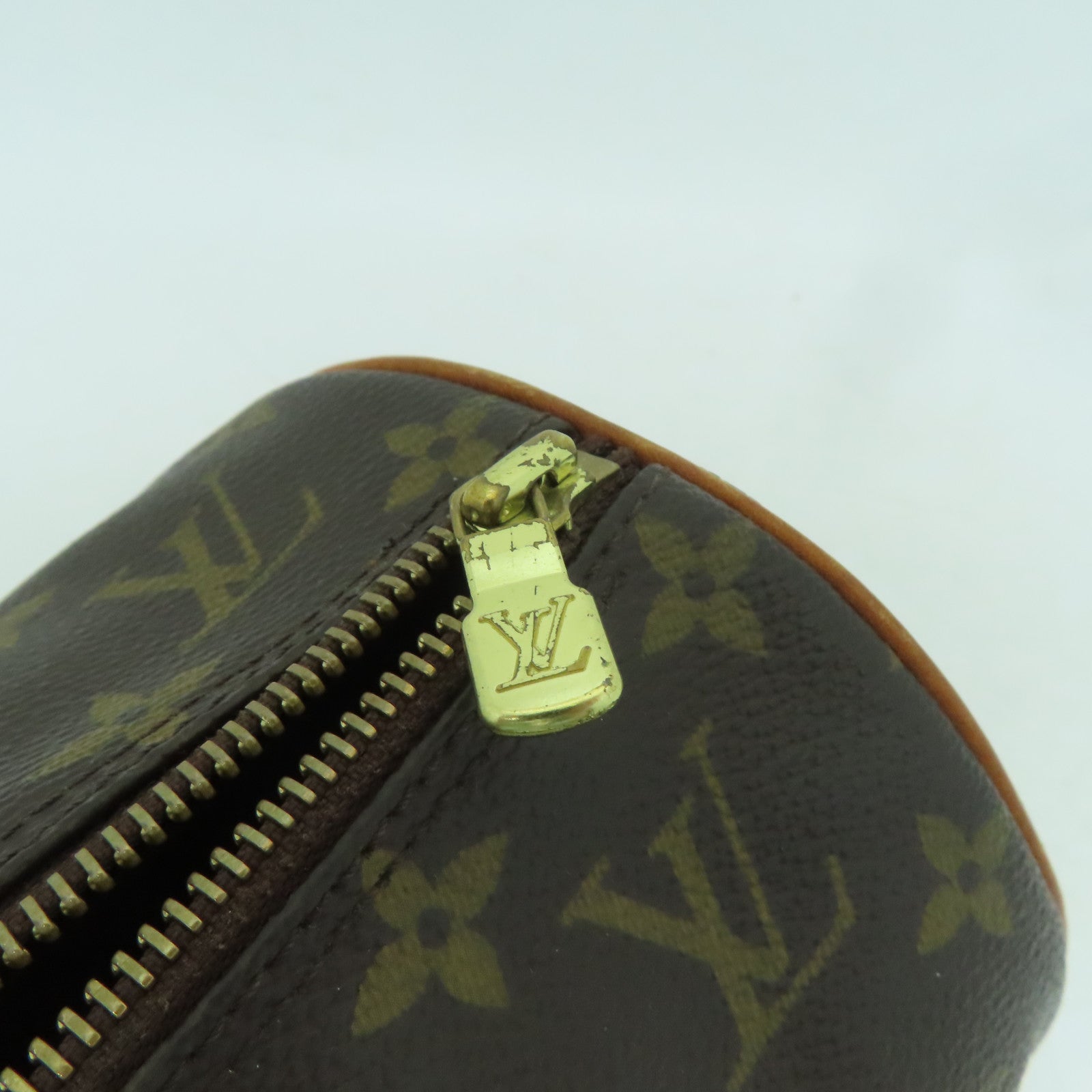 LOUIS VUITTON Monogram Papillon GM金扣手挽袋啡色