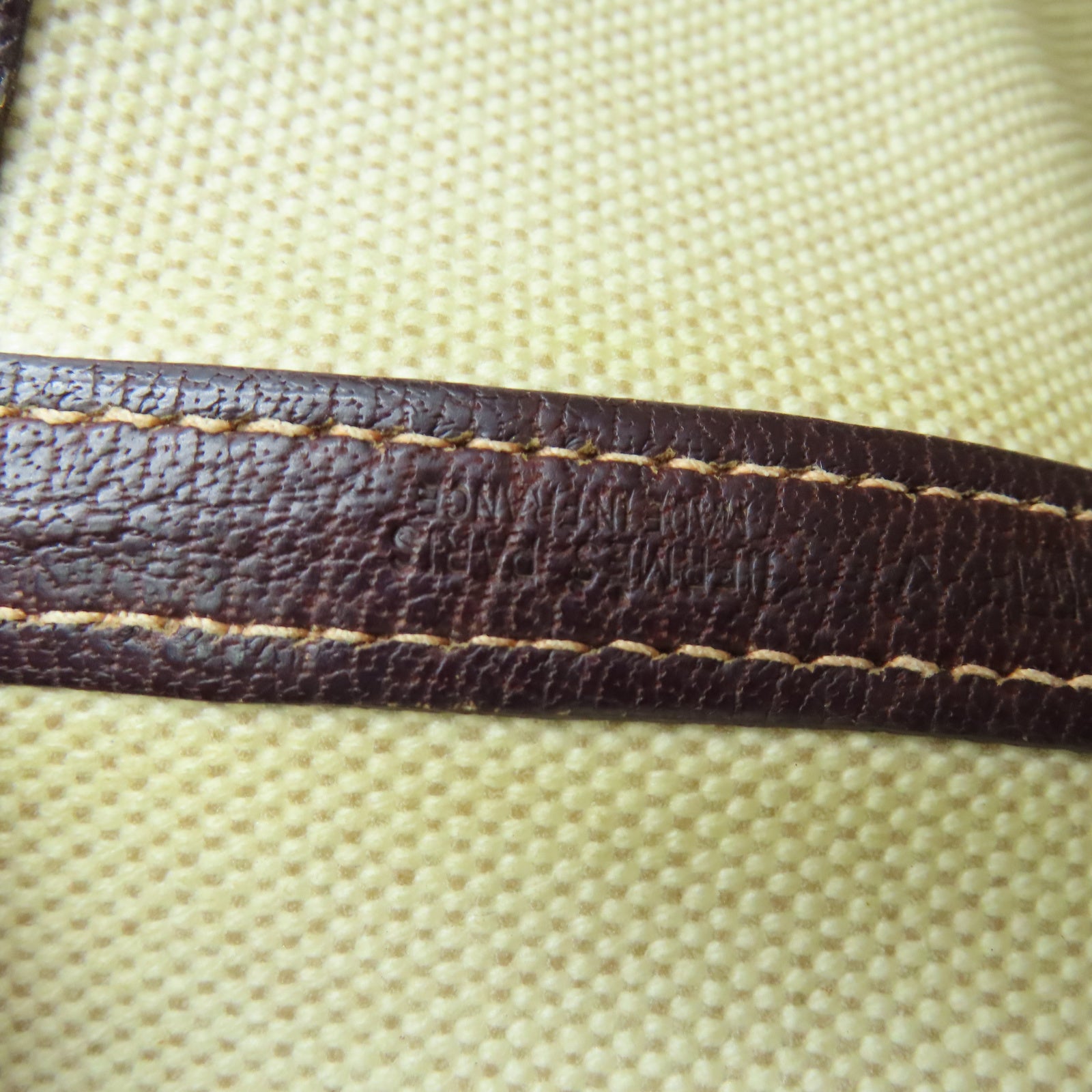 HERMES Toile H帆布GardenParty PM银扣手挽袋白色/棕色