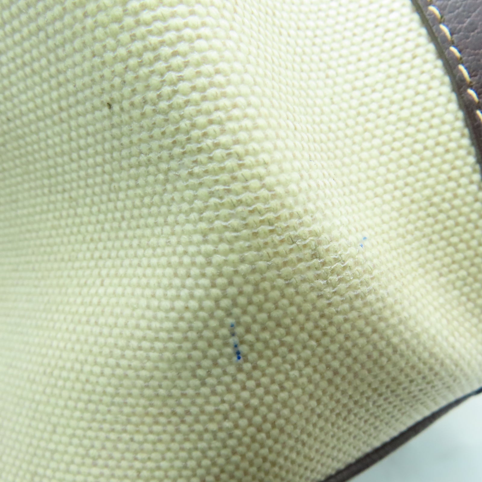 HERMES Toile H帆布GardenParty PM银扣手挽袋白色/棕色