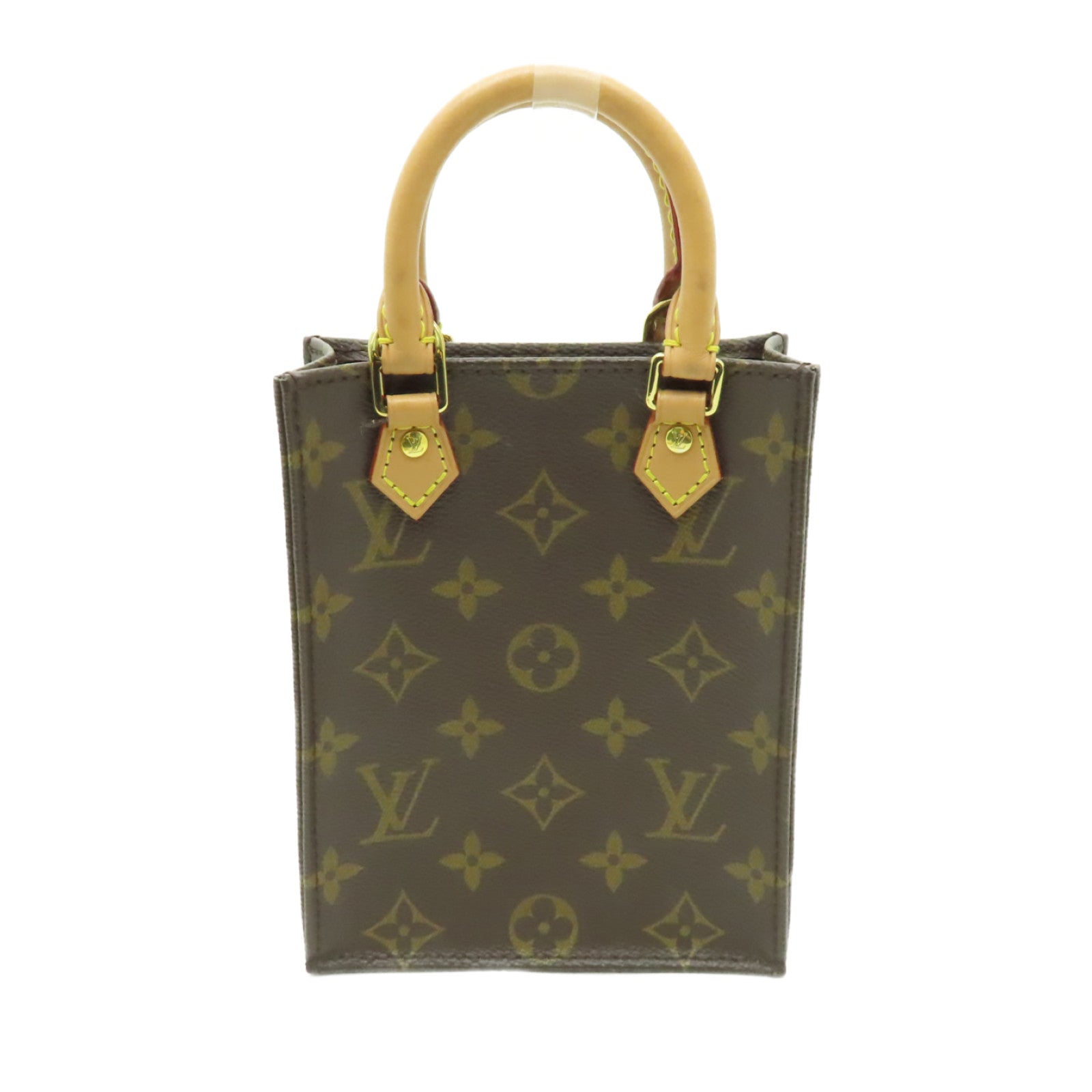 LOUIS VUITTON Monogram Petit Sac Plat金扣肩背袋啡色