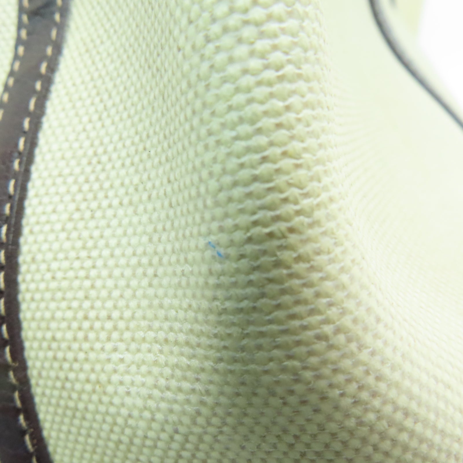 HERMES Toile H帆布GardenParty PM银扣手挽袋白色/棕色