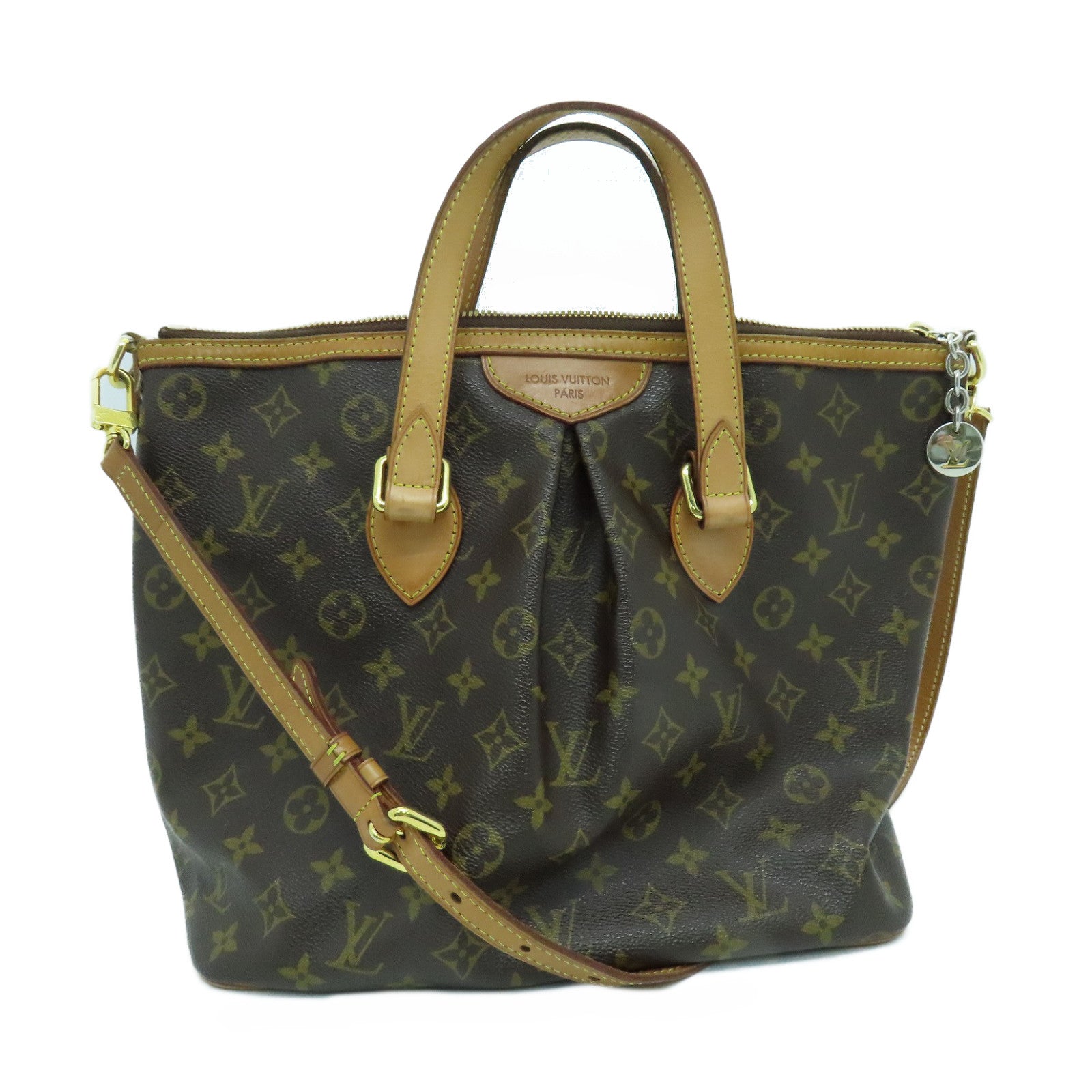 LOUIS VUITTON Monogram Palermo PM金扣手挽肩背两用袋啡色