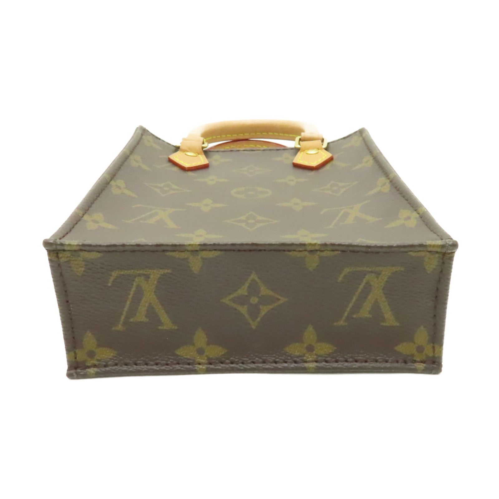 LOUIS VUITTON Monogram Petit Sac Plat金扣肩背袋啡色