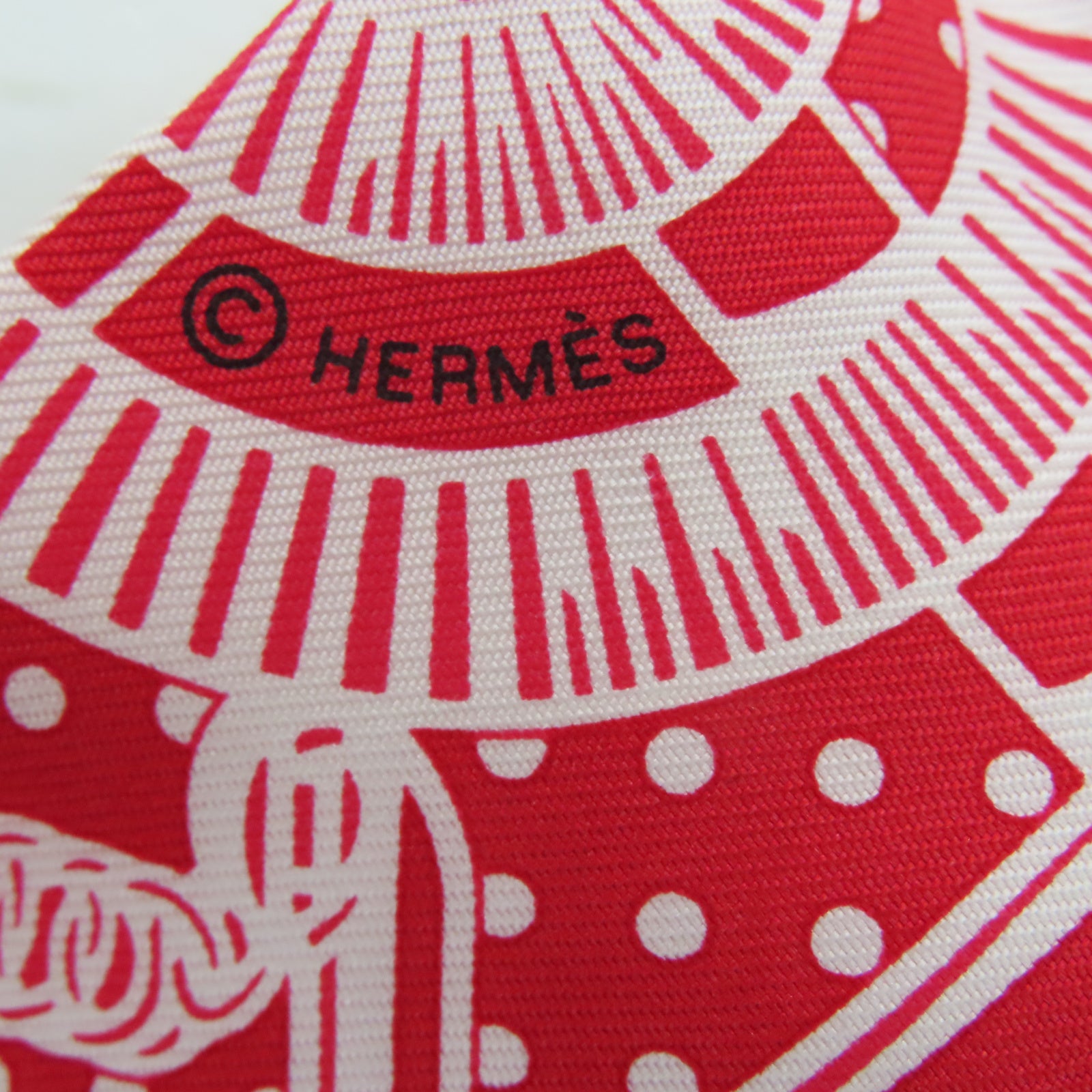 HERMES 丝质Twilly丝巾红色/紫色