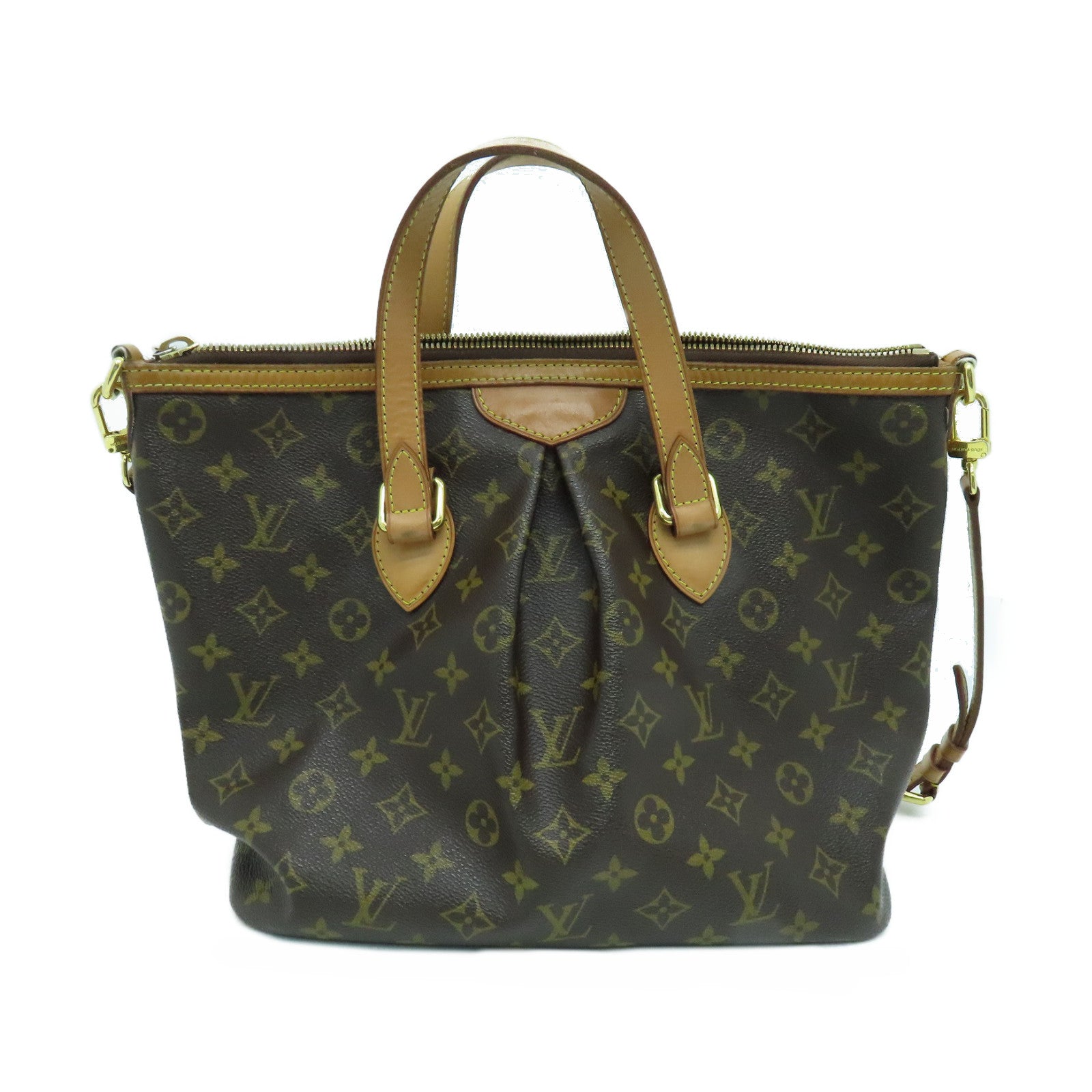 LOUIS VUITTON Monogram Palermo PM金扣手挽肩背两用袋啡色