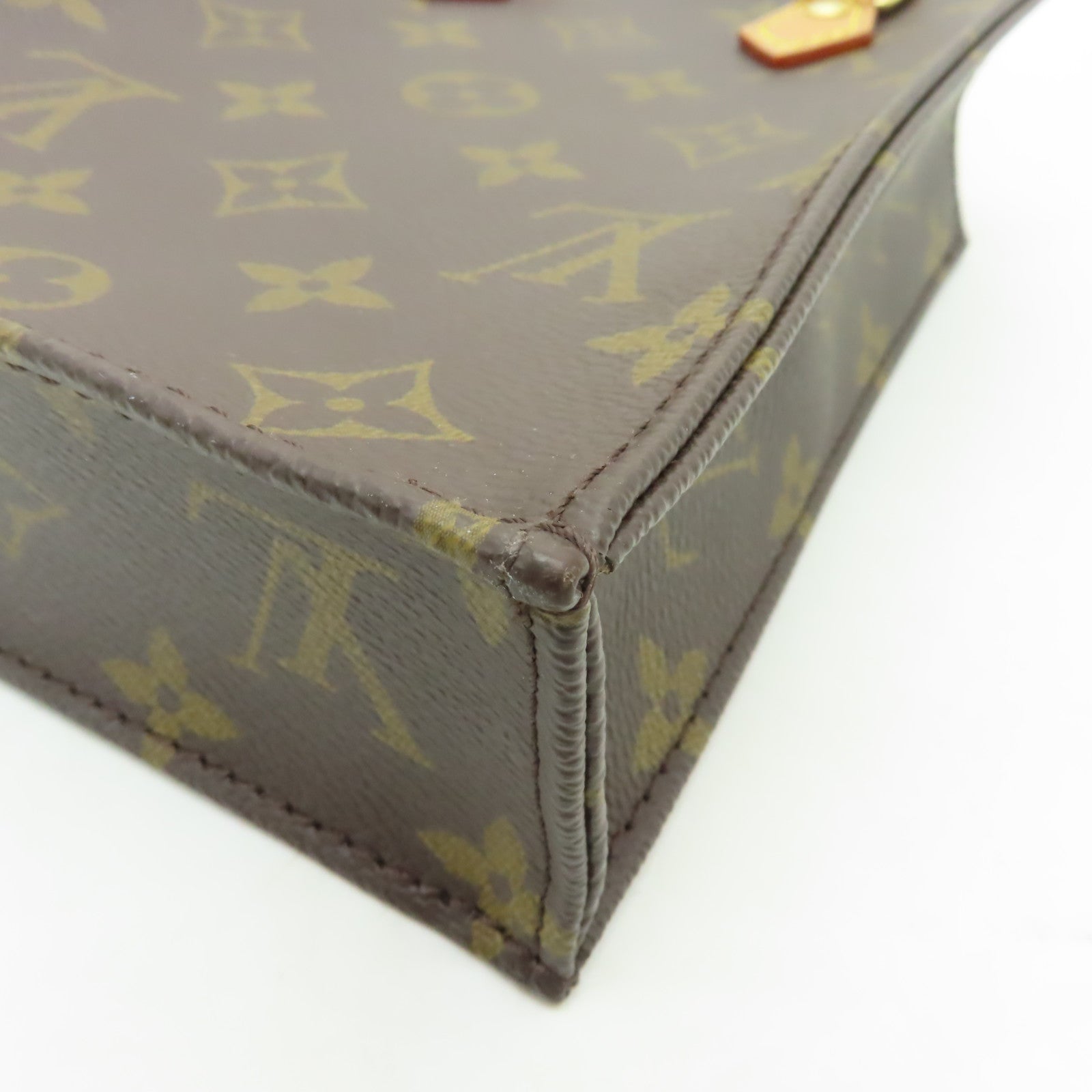 LOUIS VUITTON Monogram Petit Sac Plat金扣肩背袋啡色