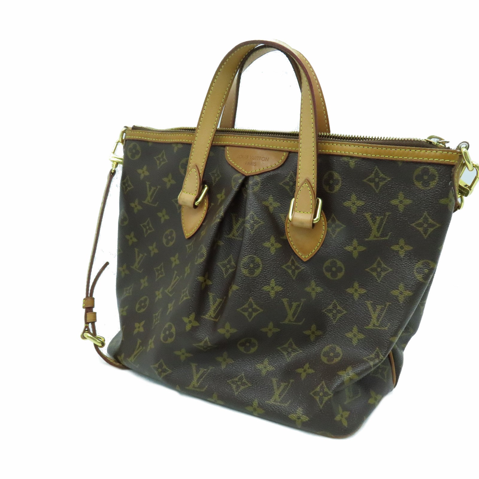LOUIS VUITTON Monogram Palermo PM金扣手挽肩背两用袋啡色
