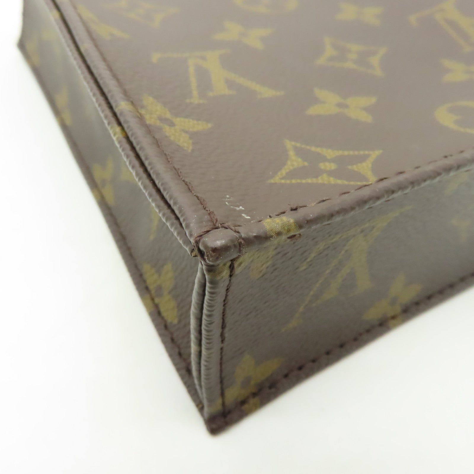 LOUIS VUITTON Monogram Petit Sac Plat金扣肩背袋啡色