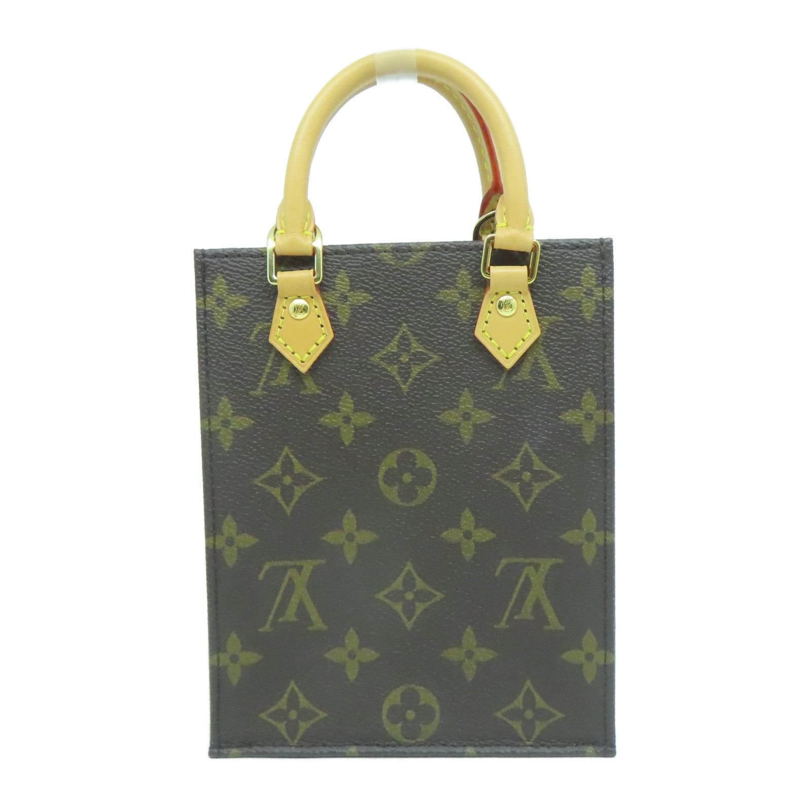 LOUIS VUITTON Monogram Petit Sac Plat金扣手挽肩背兩用袋啡色