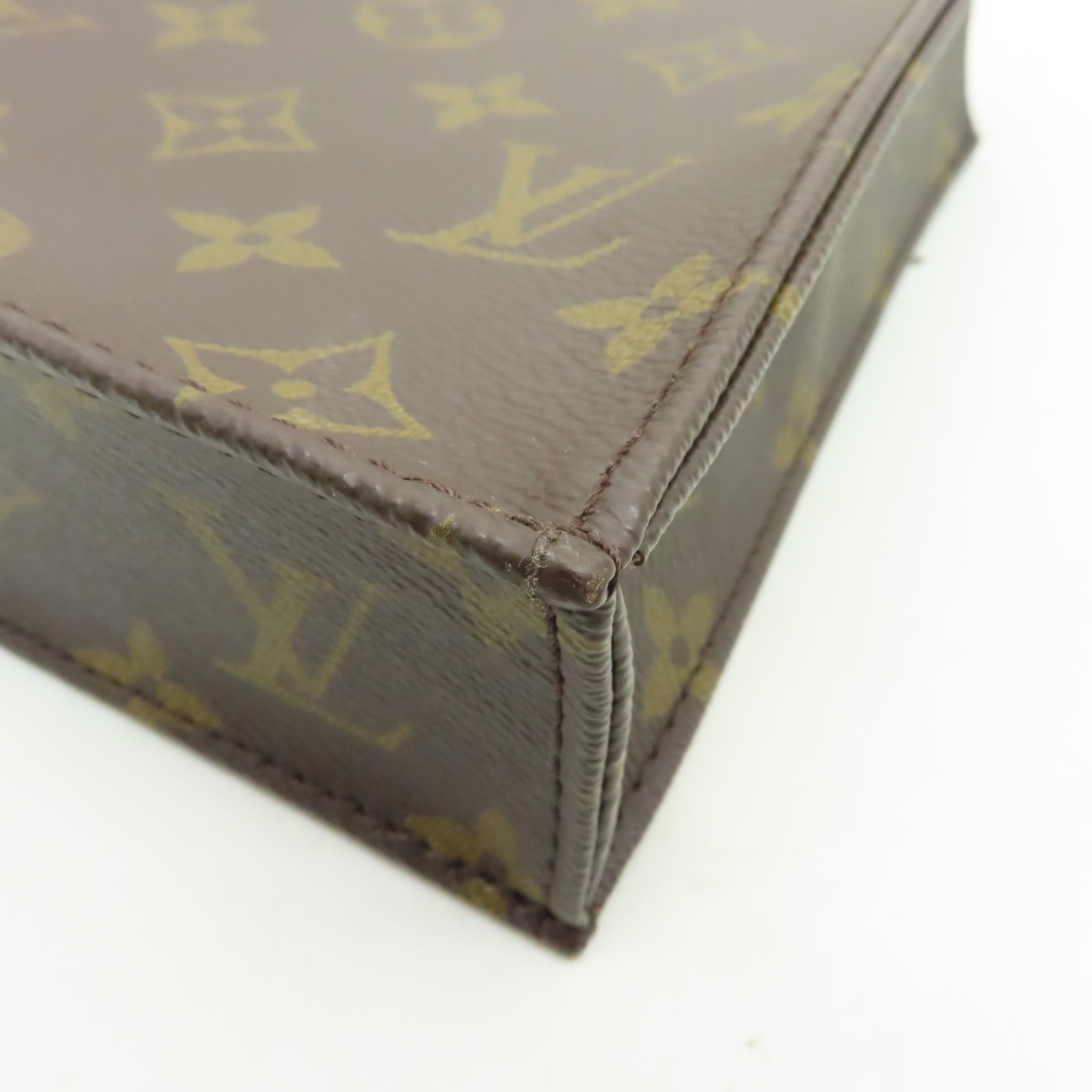 LOUIS VUITTON Monogram Petit Sac Plat金扣肩背袋啡色