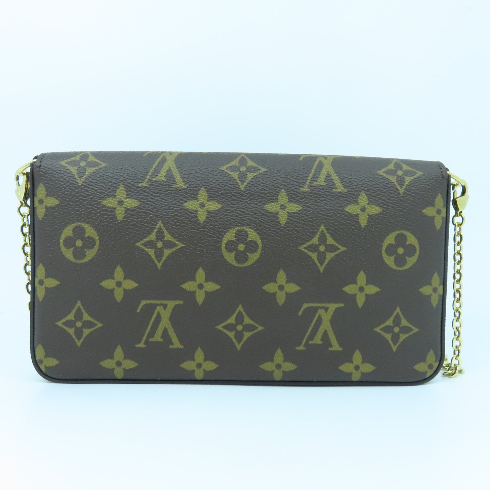 LOUIS VUITTON Monogram Felicie Pochette金扣链带肩背袋啡色