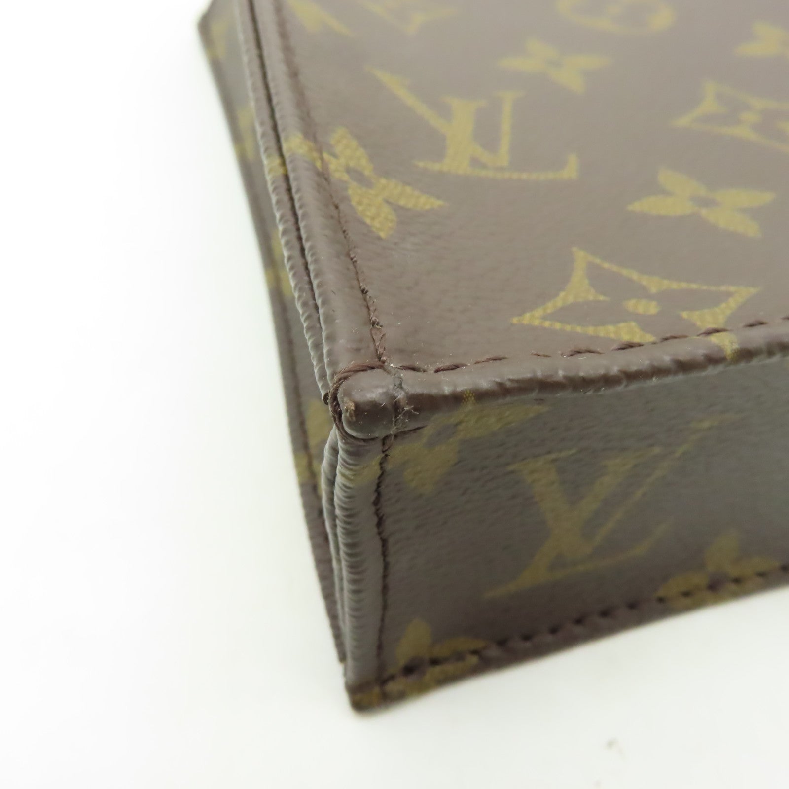LOUIS VUITTON Monogram Petit Sac Plat金扣肩背袋啡色