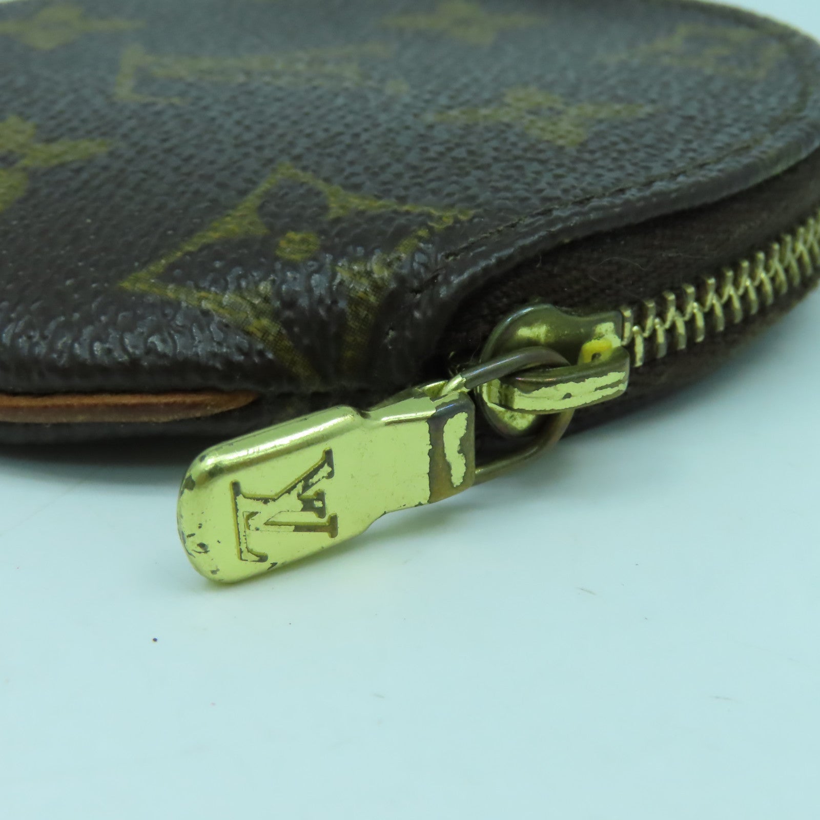 LOUIS VUITTON Monogram Coin Purse金扣零錢包啡色
