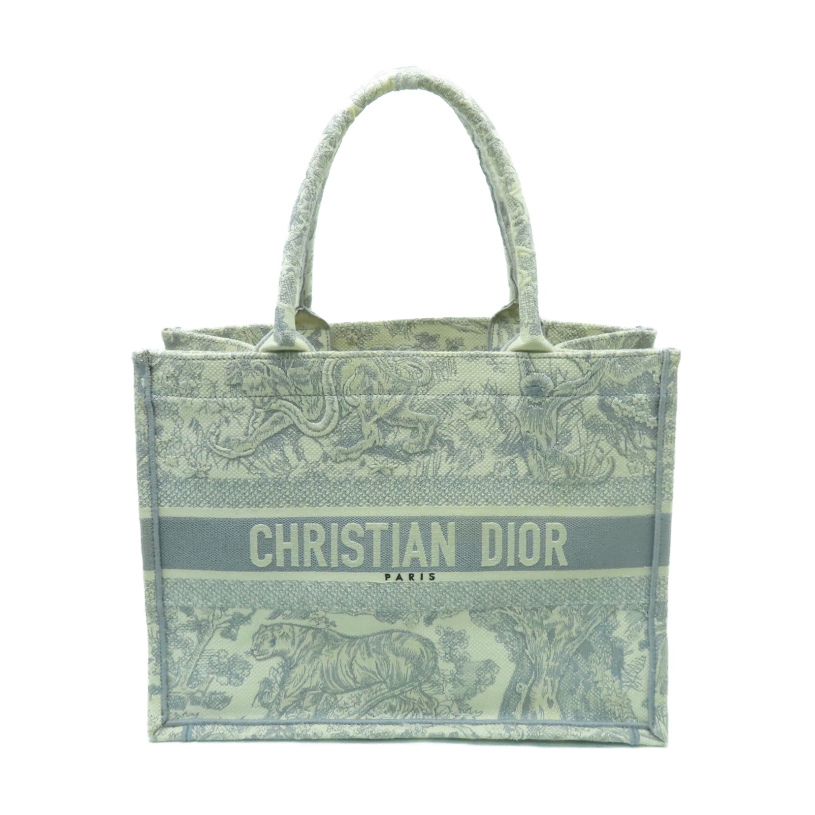 Dior 【激減優惠】帆布Medium Book Tote手挽袋白色/灰色