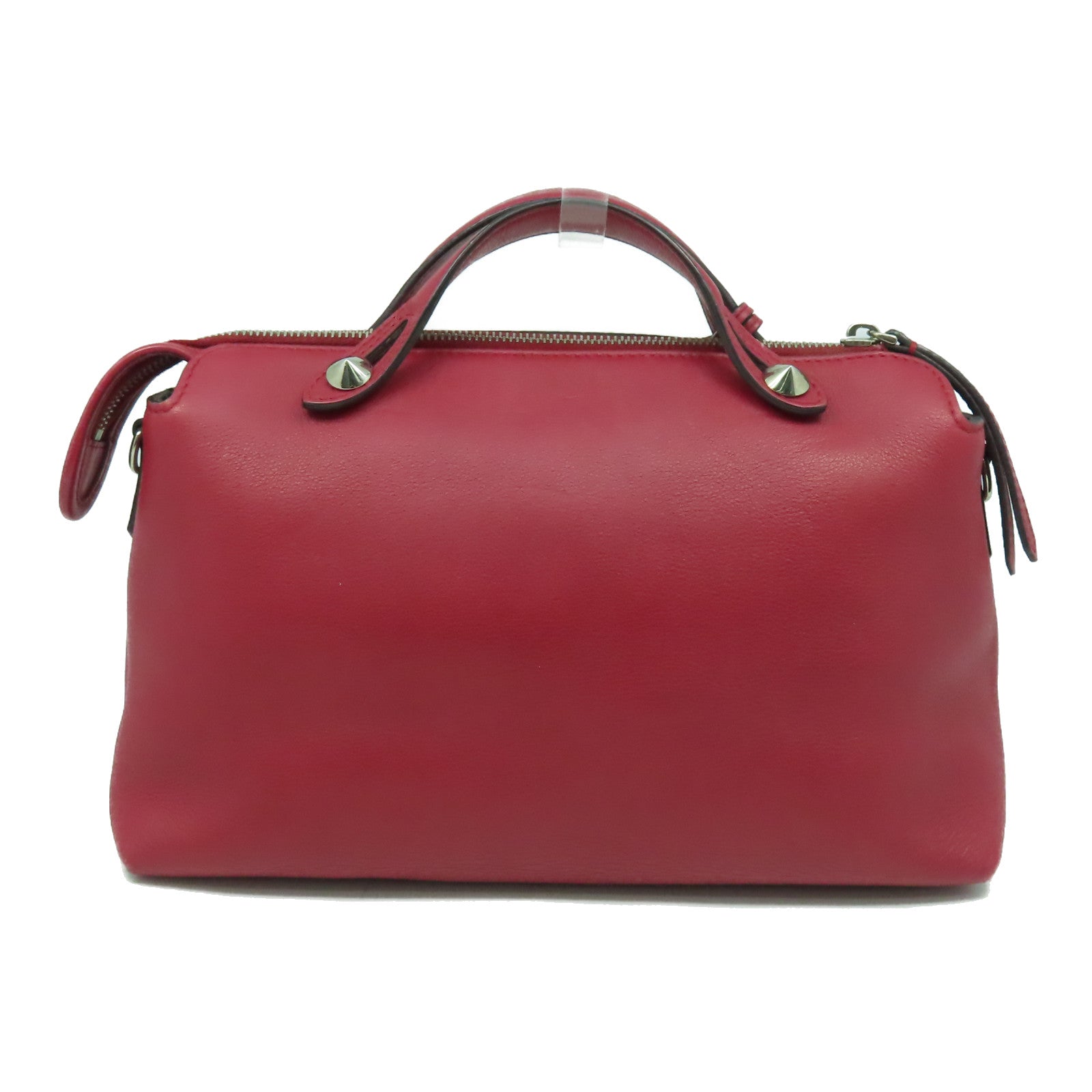 FENDI 牛皮皮革By The Way銀扣手挽肩背兩用袋紅色