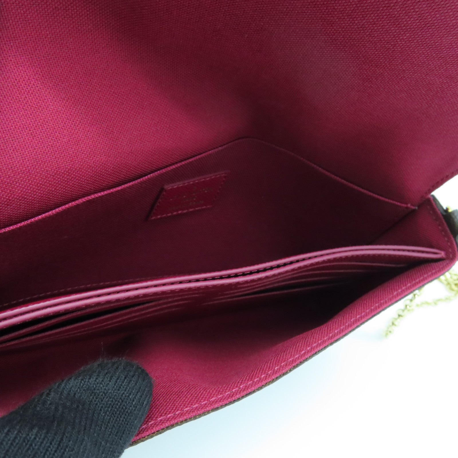 LOUIS VUITTON Monogram Felicie Pochette金扣链带肩背袋啡色