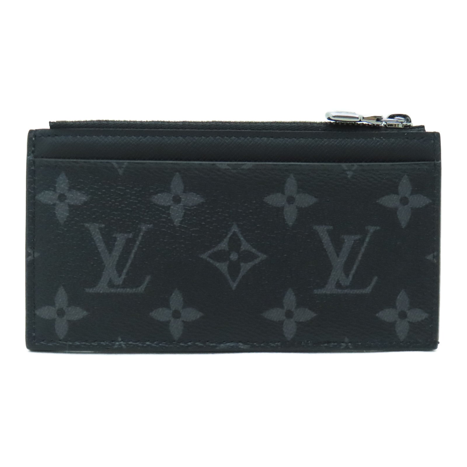 LOUIS VUITTON Monogram Eclips Coin Card Holder銀扣卡片套黑色