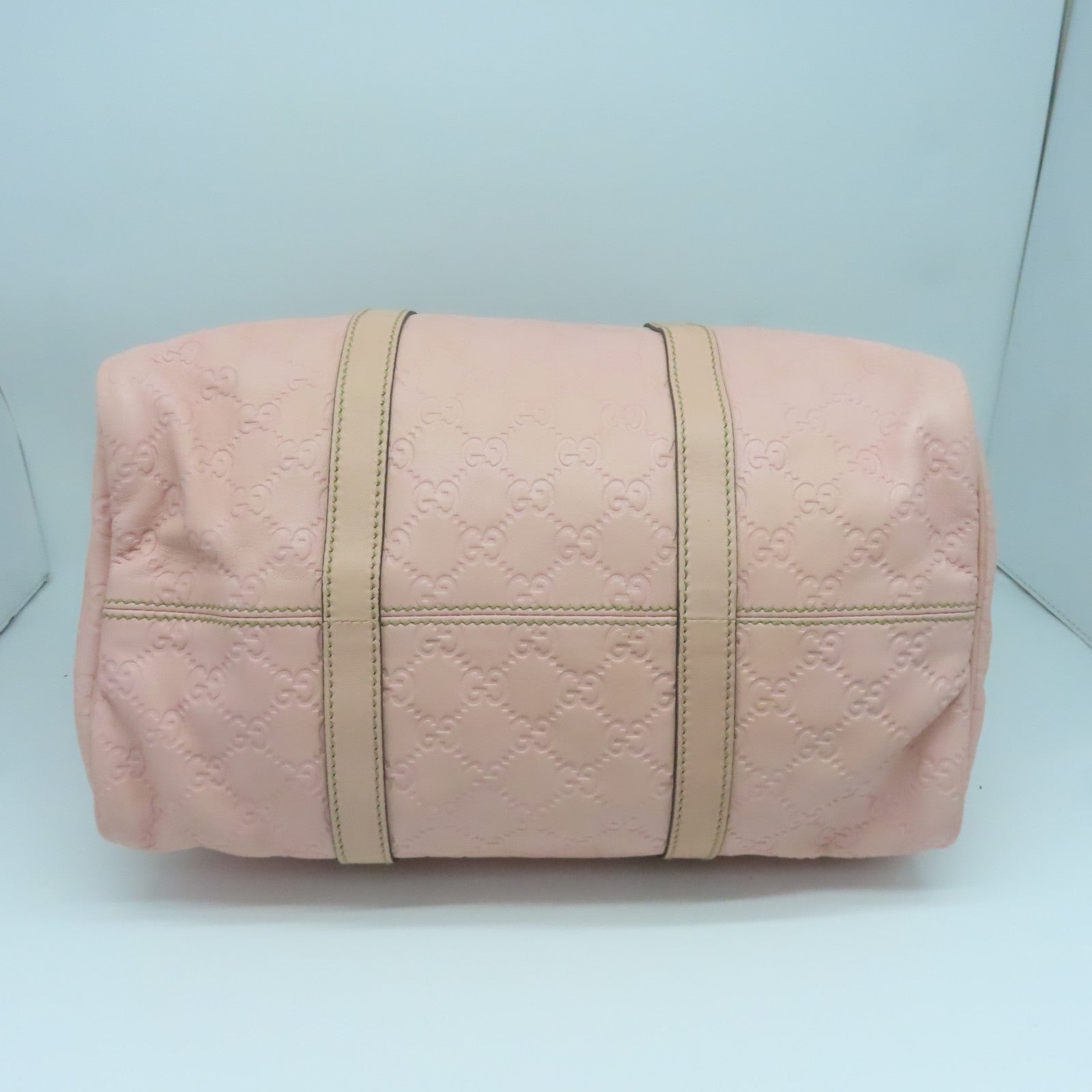 GUCCI Cowhide Leather Hand Bag Gold Buckle Hand Bag Pink