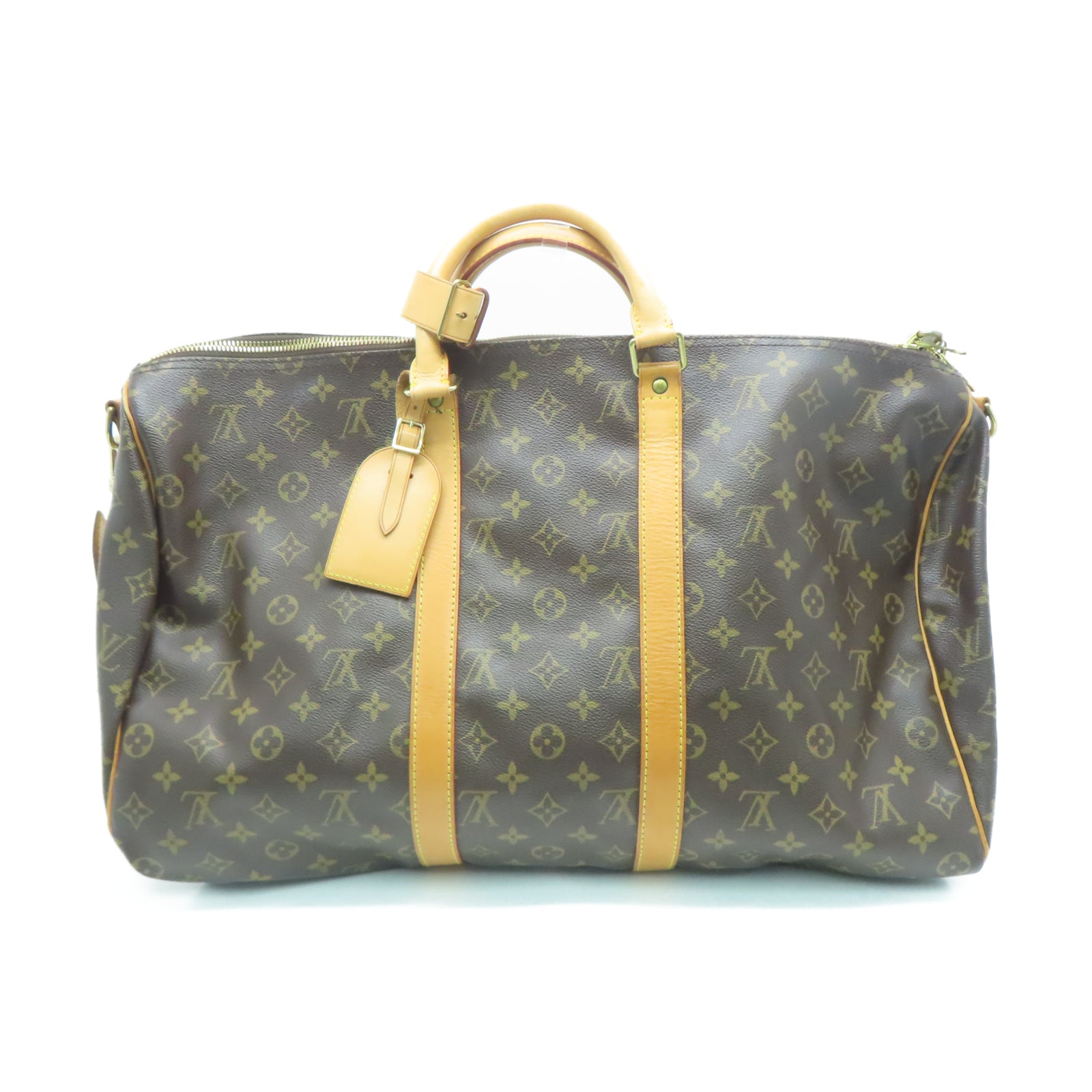 LOUIS VUITTON Monogram Keepall 50金扣波士頓包棕色
