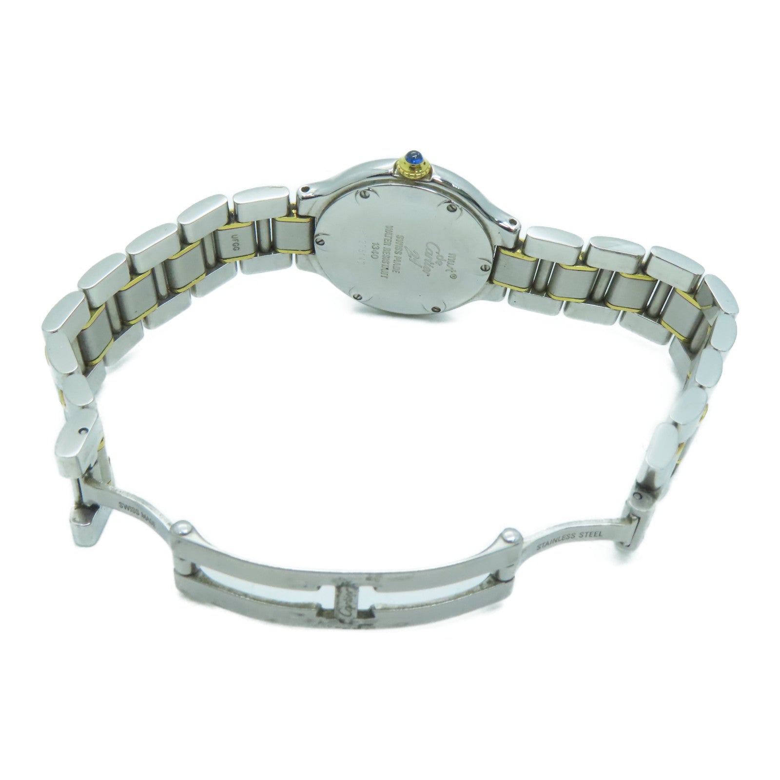 CARTIER Must de Cartier 18K黄金/不锈钢手表石英机芯银色/金色