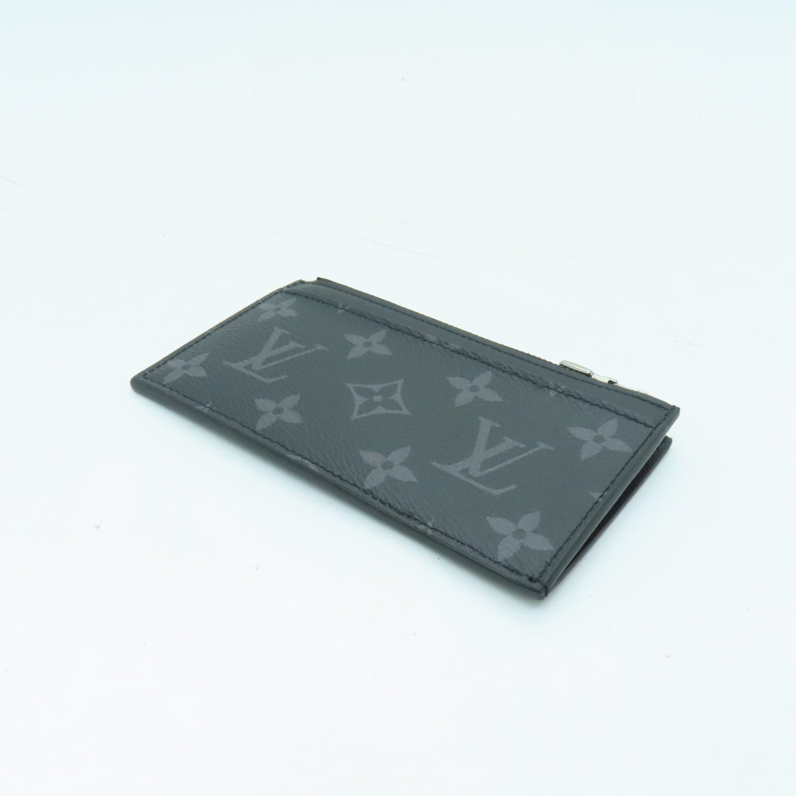 LOUIS VUITTON Monogram Eclips Coin Card Holder銀扣卡片套黑色