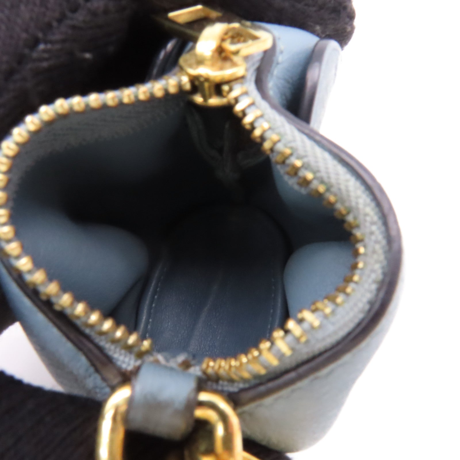 LOEWE 牛皮皮革Coin Purse金扣零錢包藍色