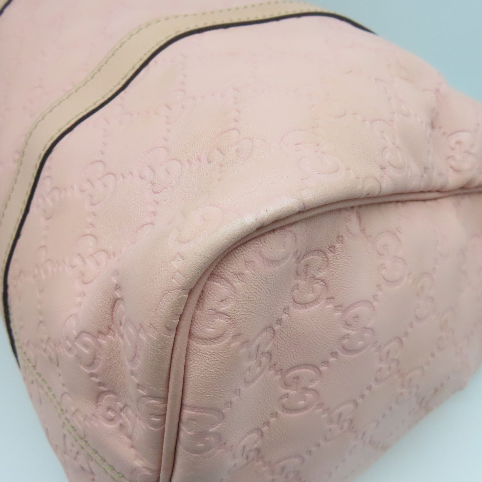 GUCCI Cowhide Leather Hand Bag Gold Buckle Hand Bag Pink