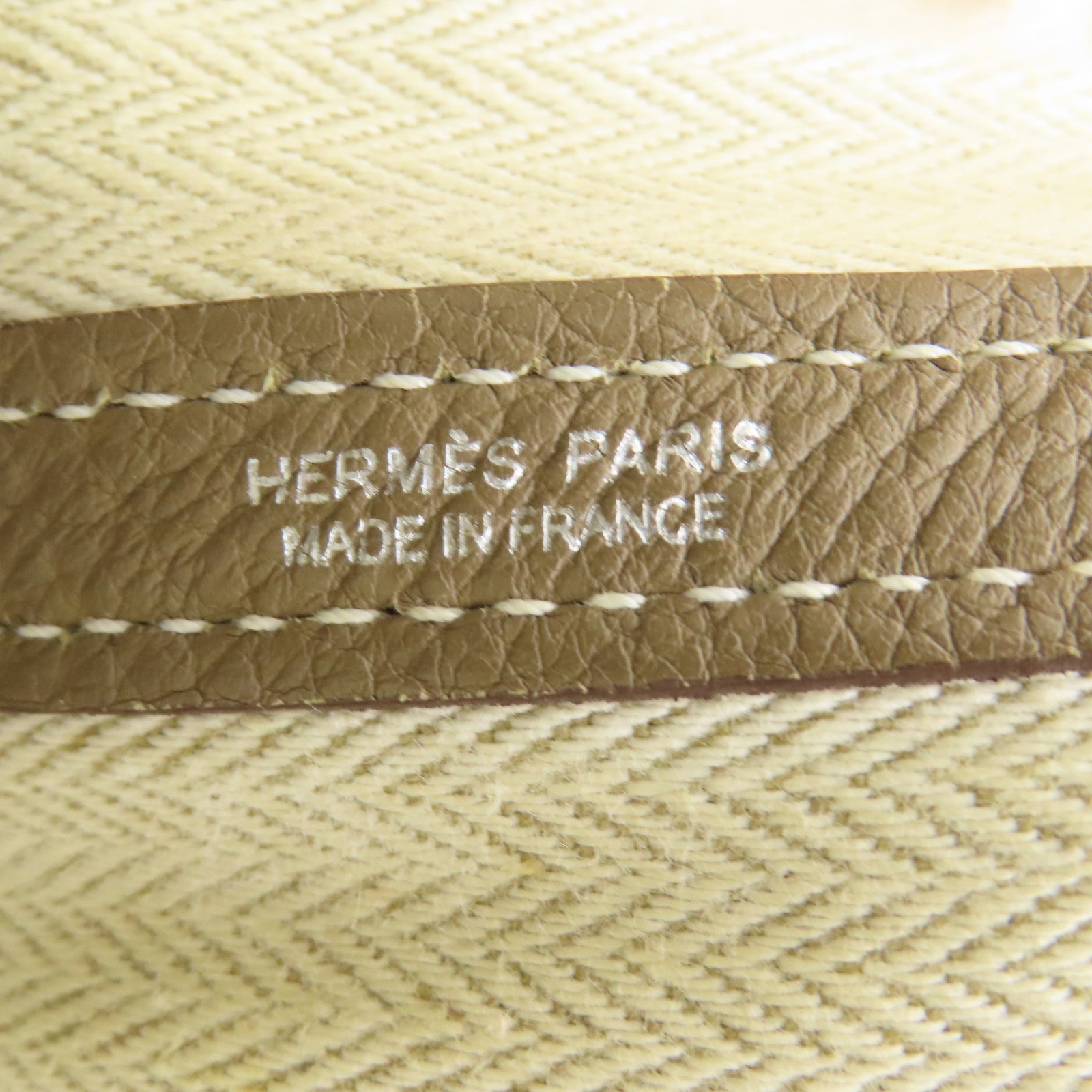 HERMES Negonda皮革GardenParty PM銀扣手挽袋Etoupe大象灰色