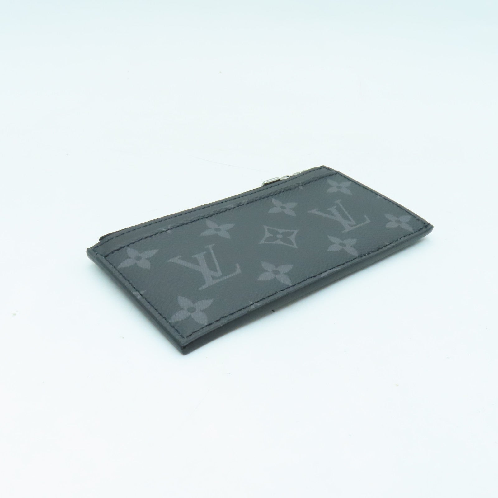 LOUIS VUITTON Monogram Eclips Coin Card Holder銀扣卡片套黑色