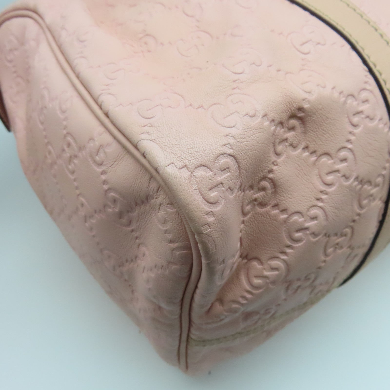 GUCCI Cowhide Leather Hand Bag Gold Buckle Hand Bag Pink