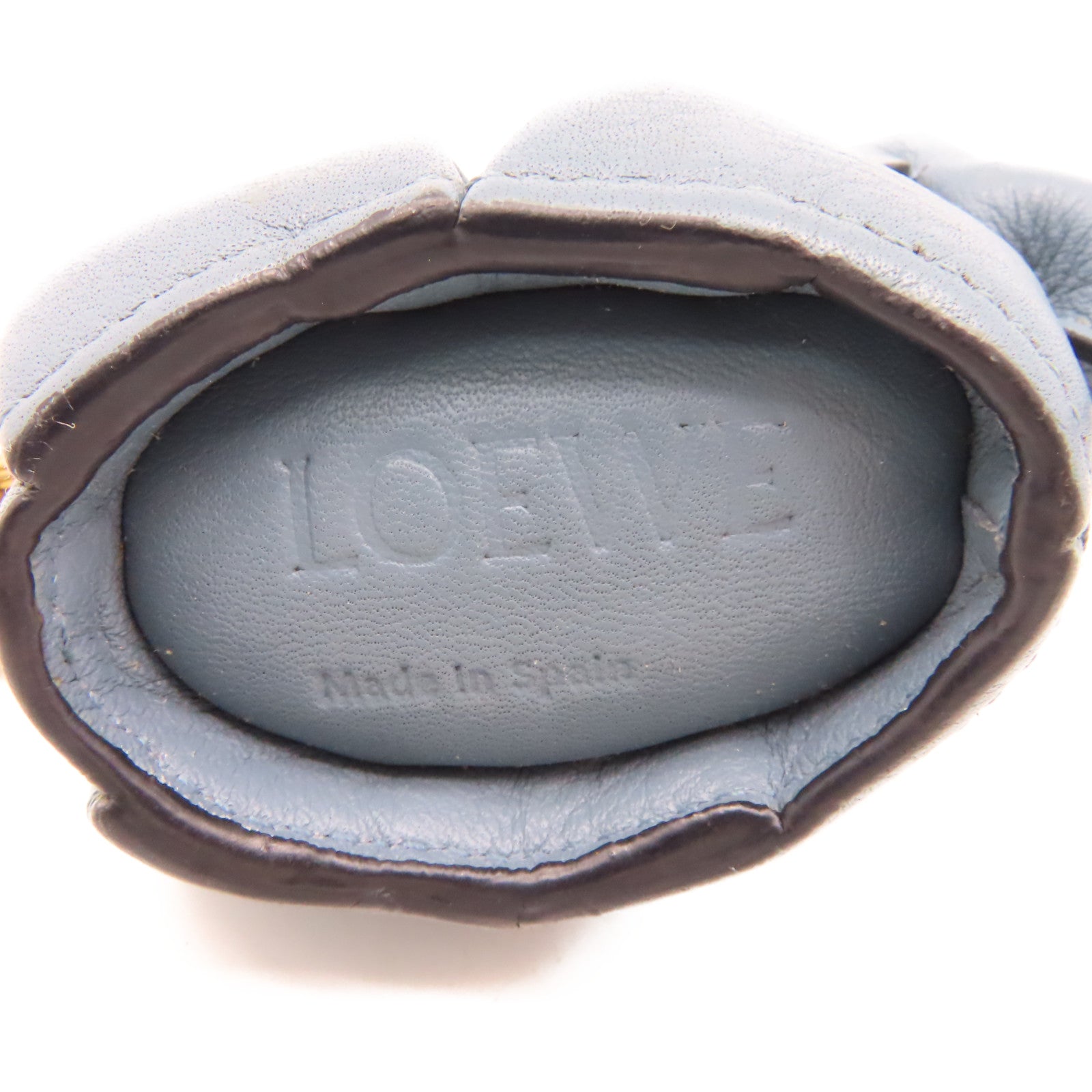 LOEWE 牛皮皮革Coin Purse金扣零錢包藍色
