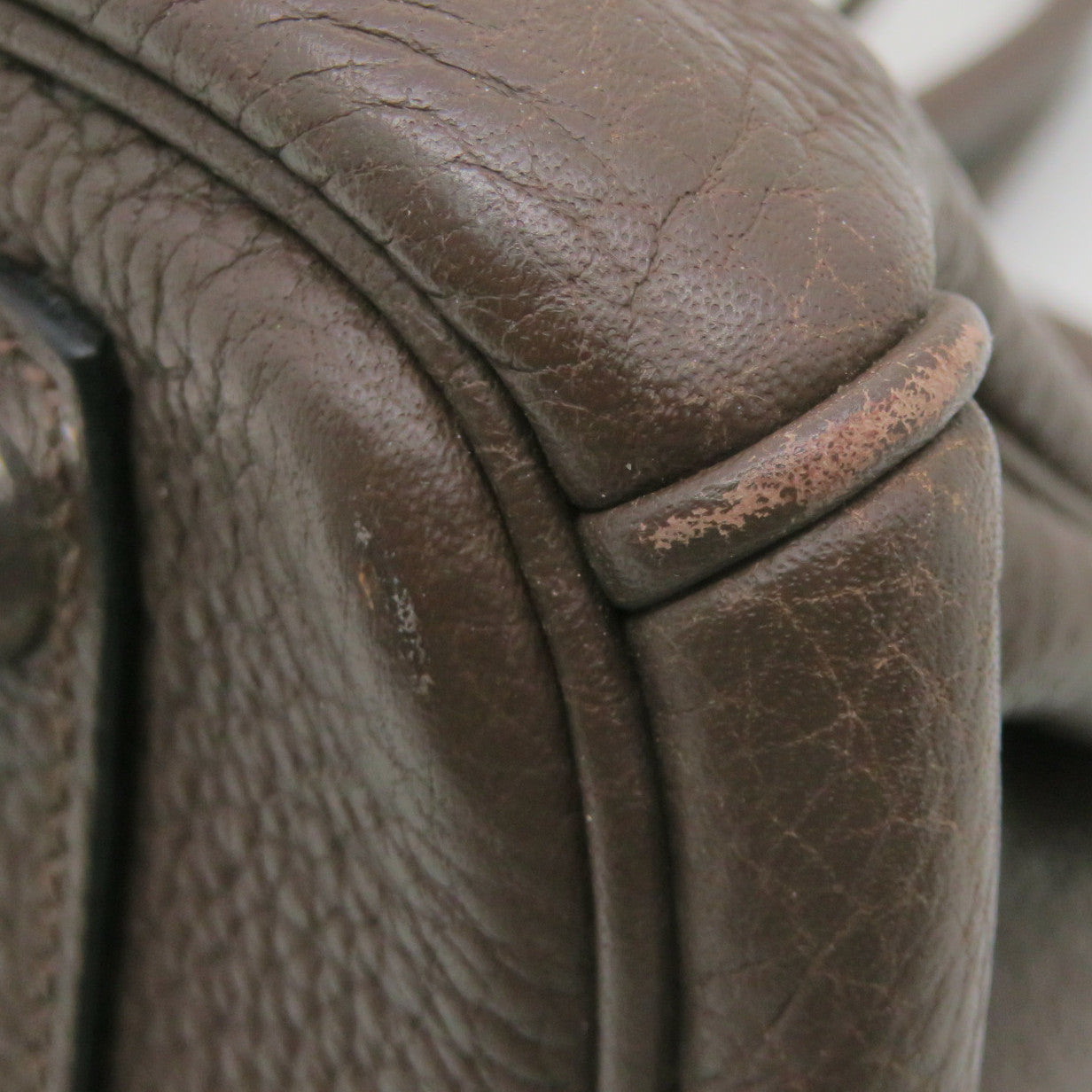 HERMES [Sharp Discount] Togo Leather Birkin 30 Silver Buckle Hand Bag Chocolate Brown