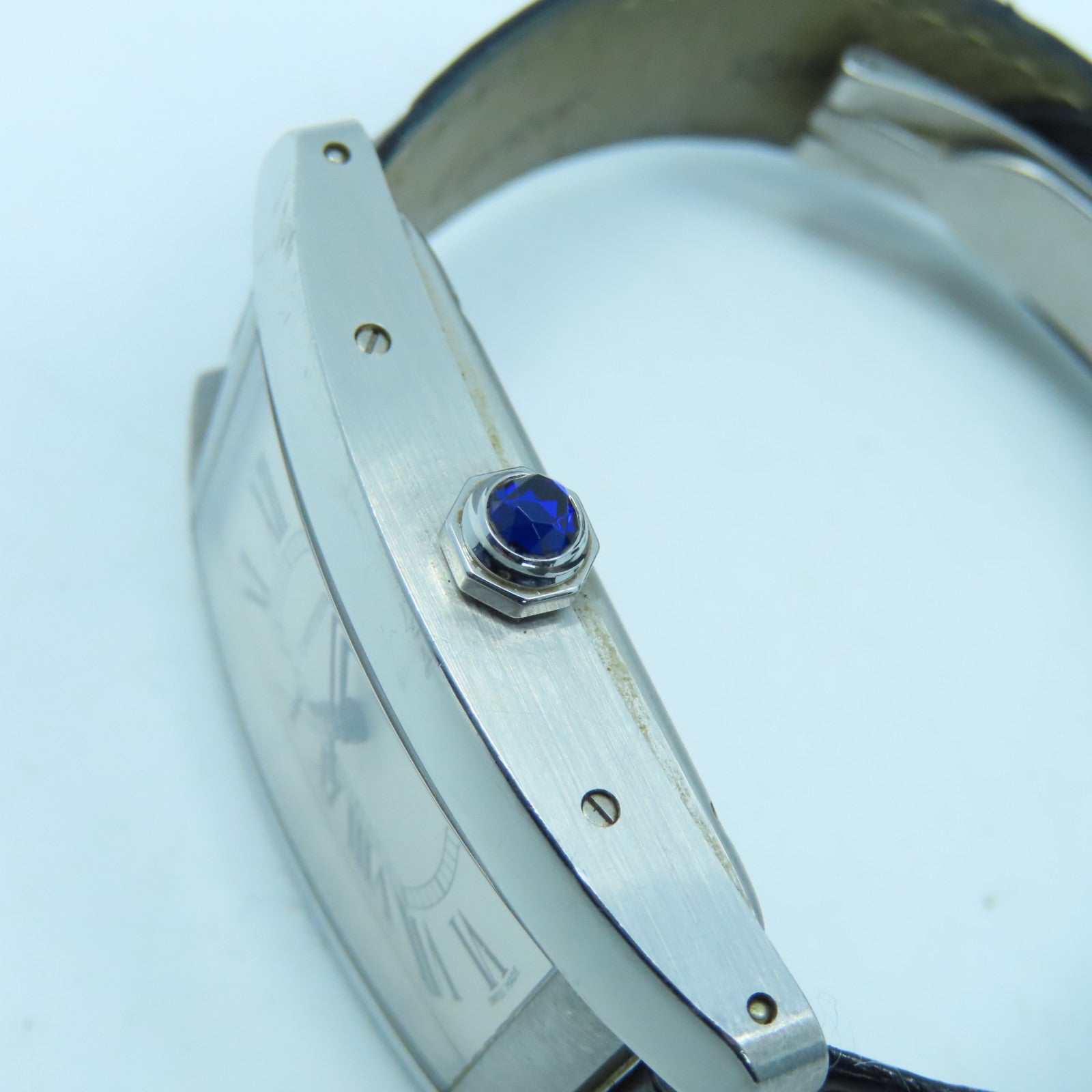 CARTIER Tank American不锈钢/皮革带手表自动机芯黑色
