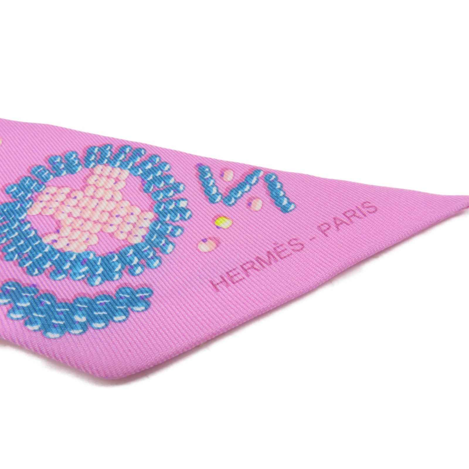 HERMES 【激減優惠】絲質Twilly絲巾粉紅色