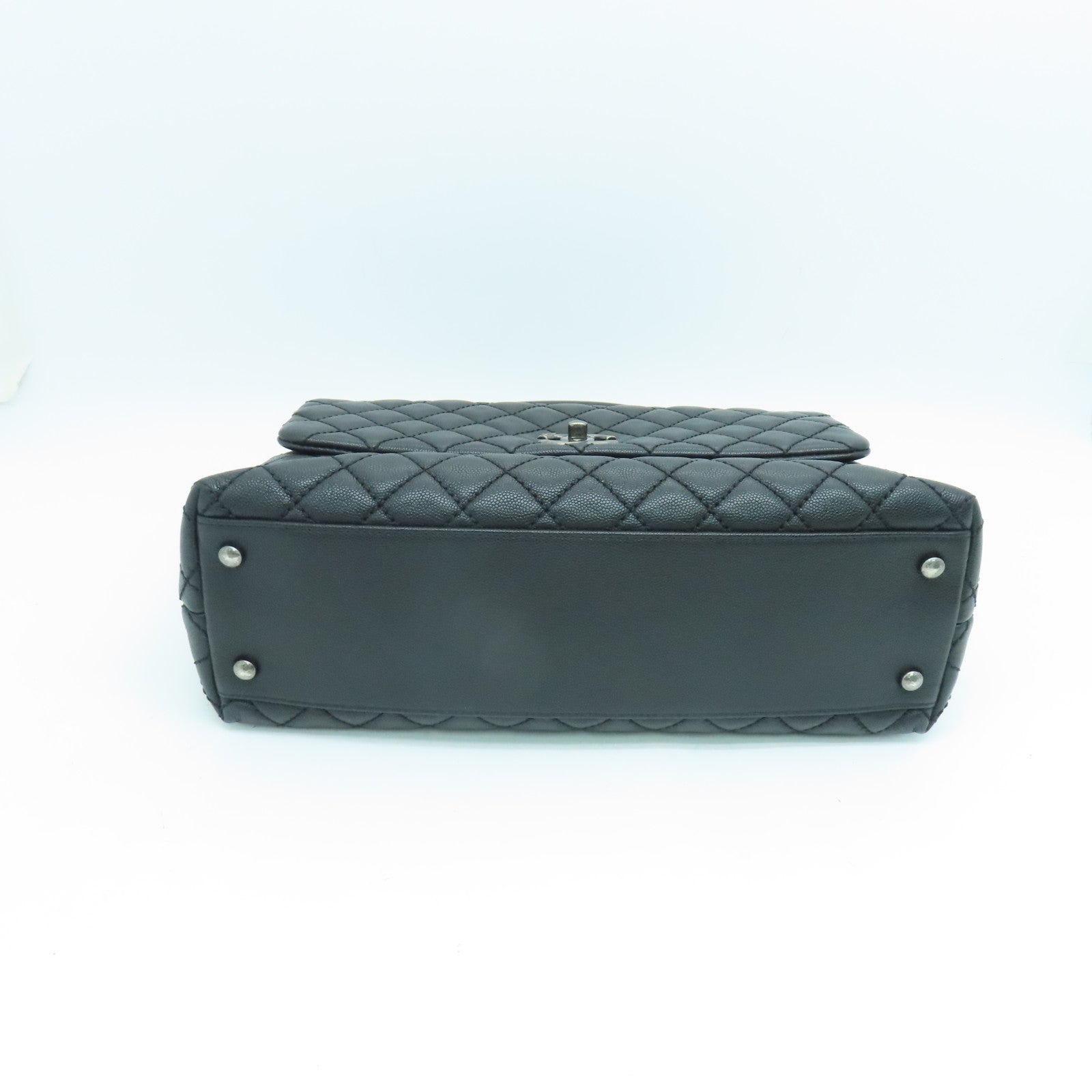 CHANEL 菱格牛皮皮革Coco Handle 2 Way Chain Shoulder链带肩背袋黑色