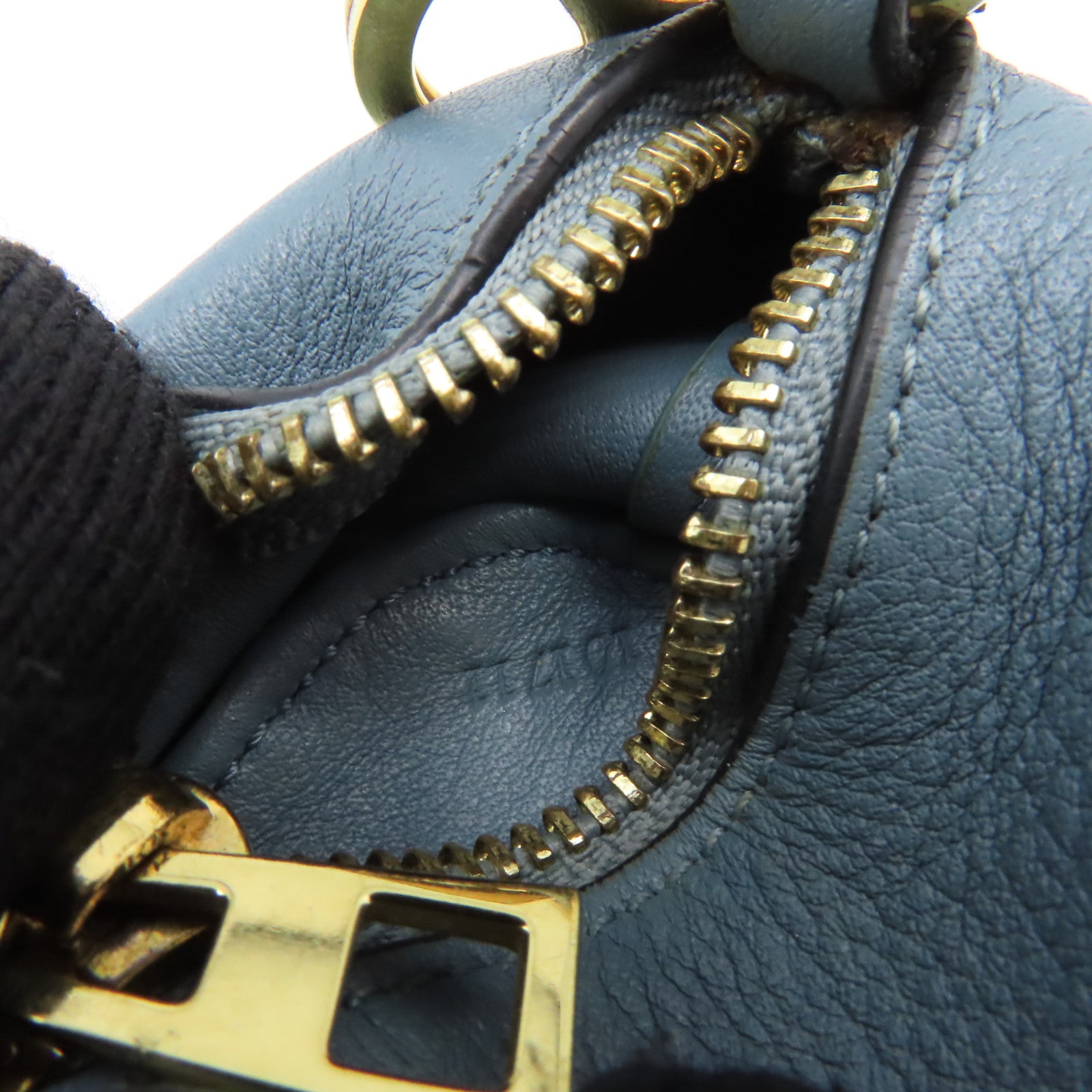 LOEWE 牛皮皮革Coin Purse金扣零錢包藍色