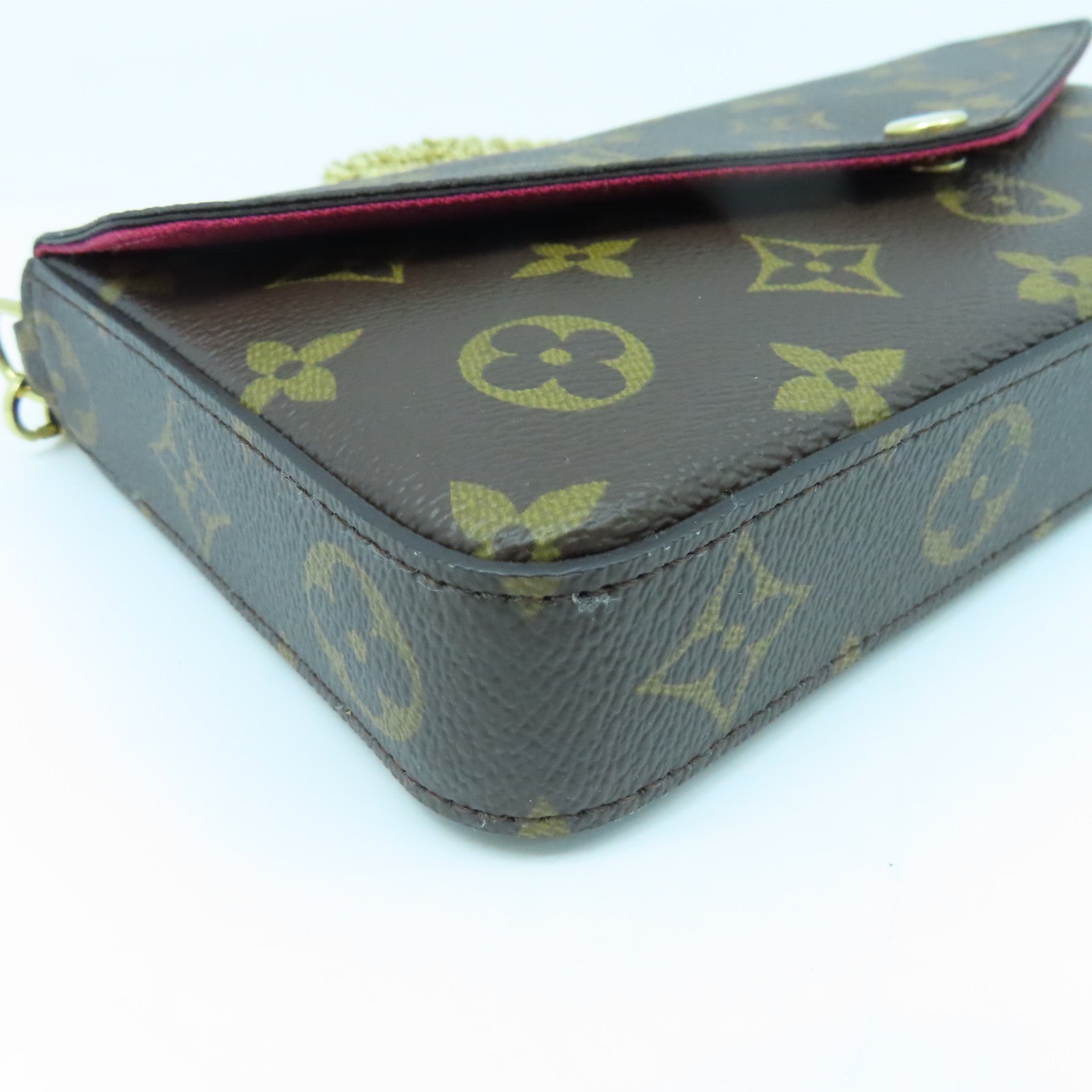 LOUIS VUITTON Monogram Felicie Pochette金扣链带肩背袋啡色