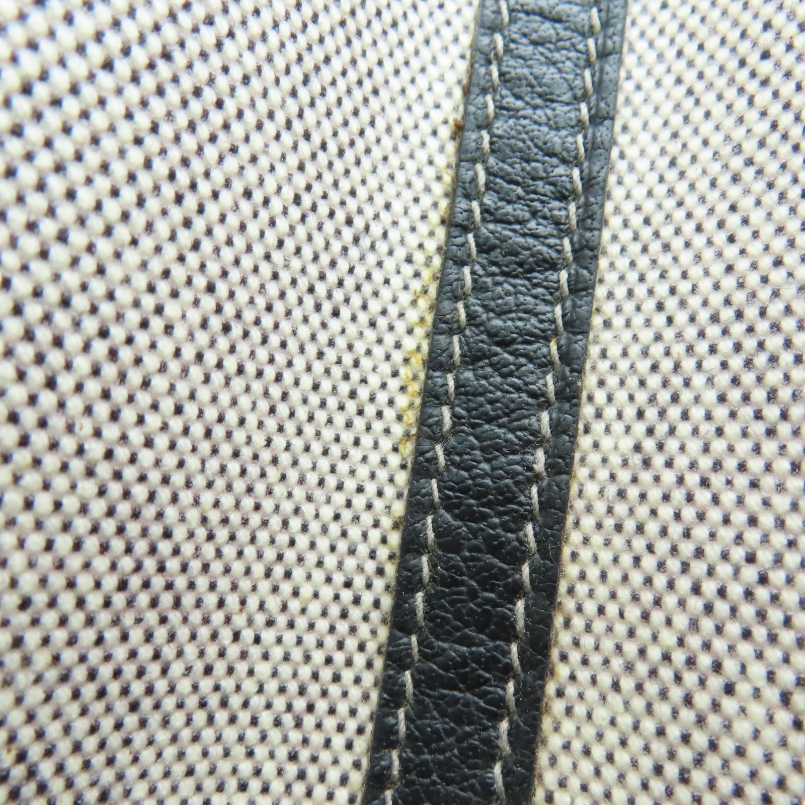 HERMES 帆布GardenParty PM银扣手挽袋米色/黑色